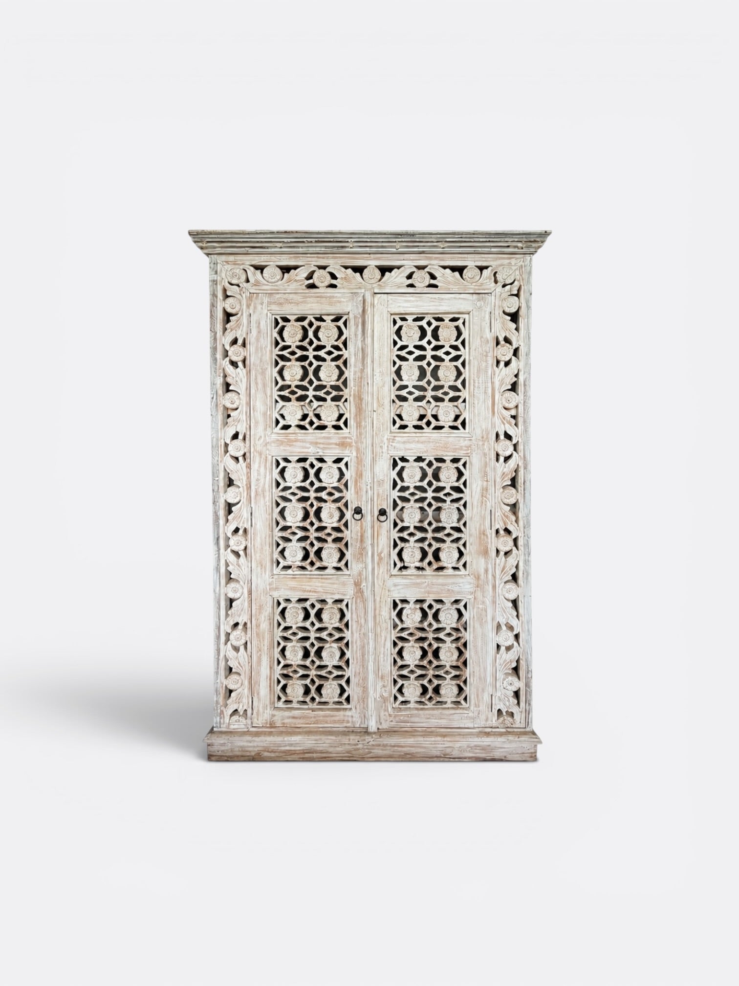Armoire artisanale en teck blanchi – Norya