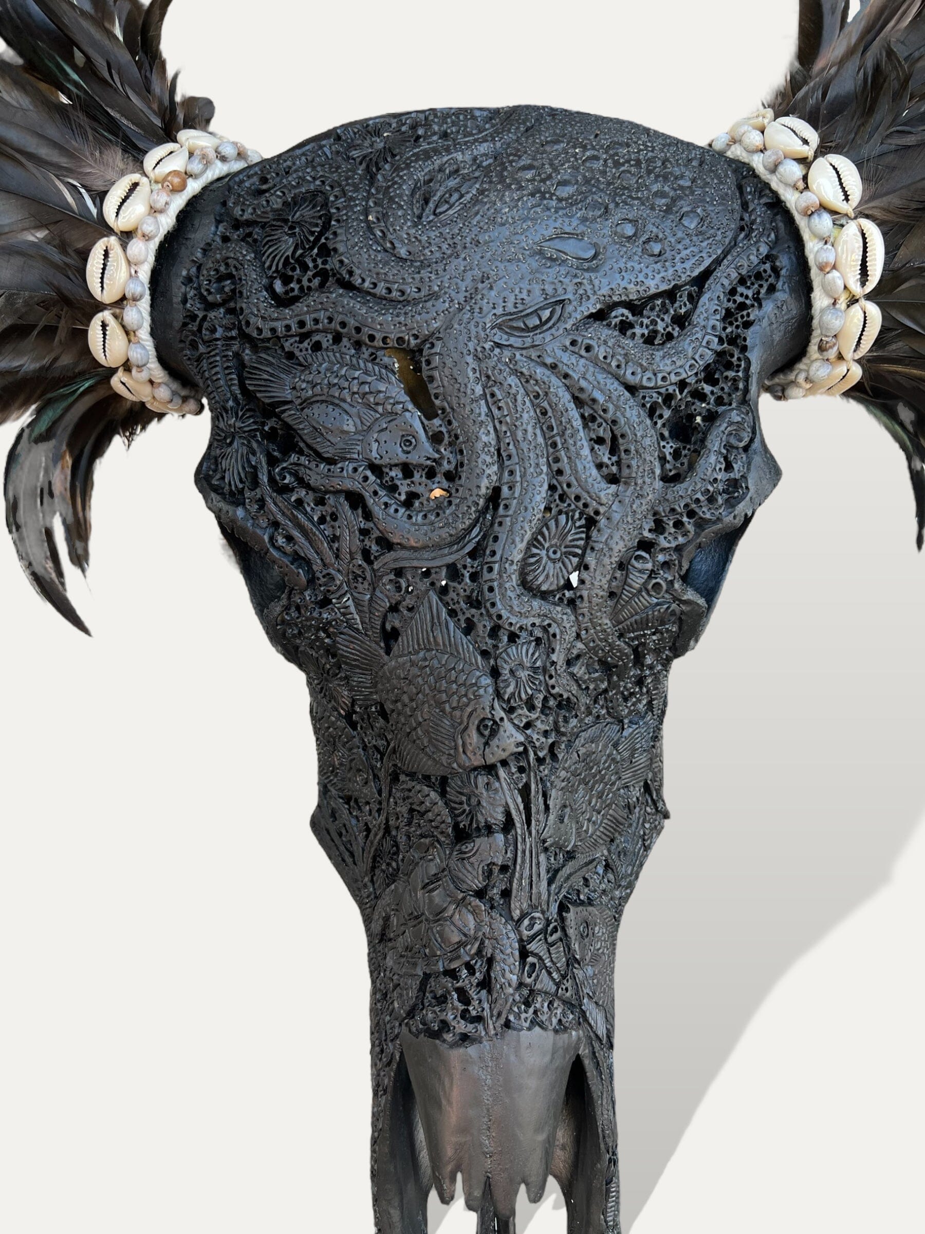 Crâne de buffle sculpté - Baruna Cokoha