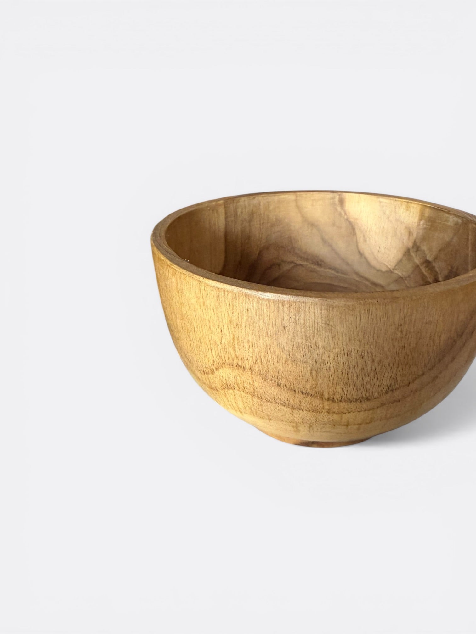 Set de 2 petits bols artisanaux en teck naturel