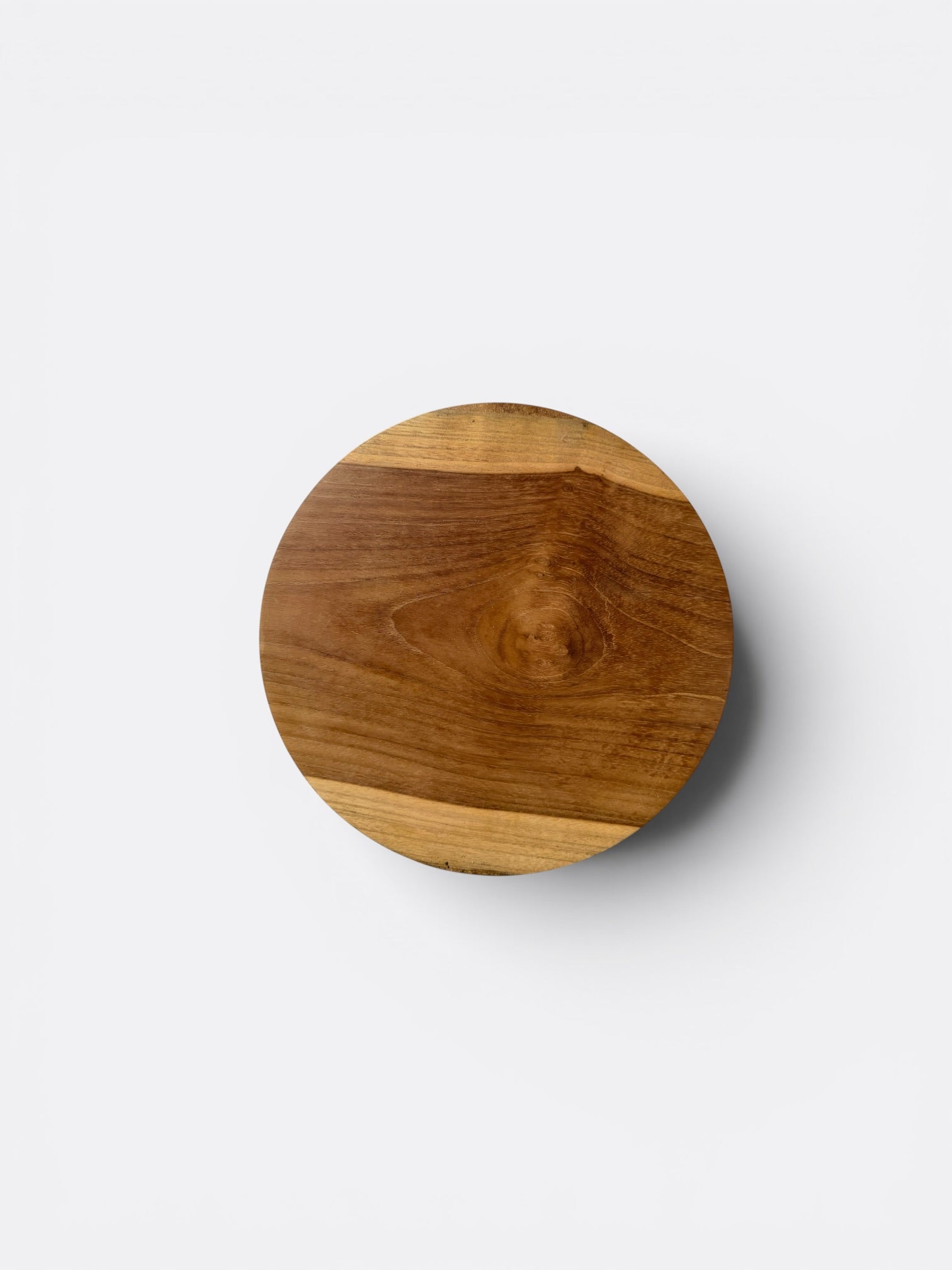 Set de 4 assiettes artisanales en teck naturel