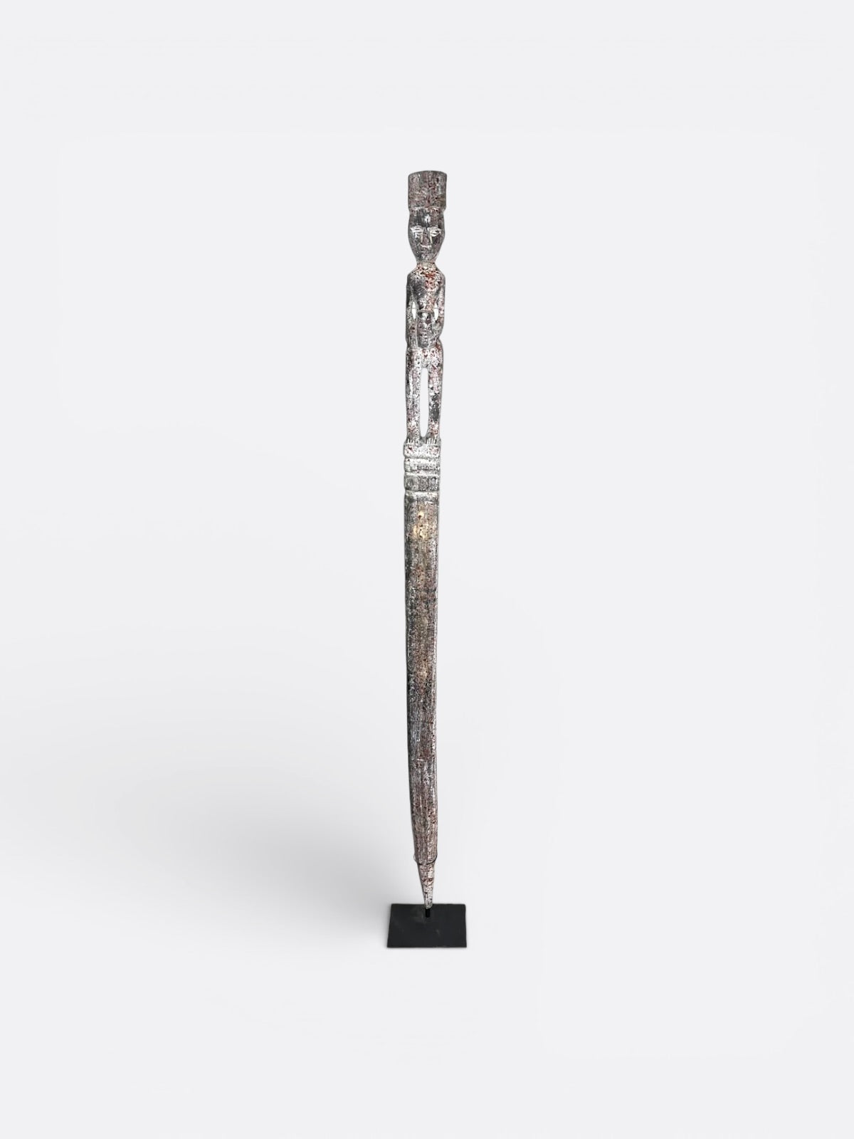 Sculpture totem en bois de Suar sur socle réglable, décoration artisanale balinaise