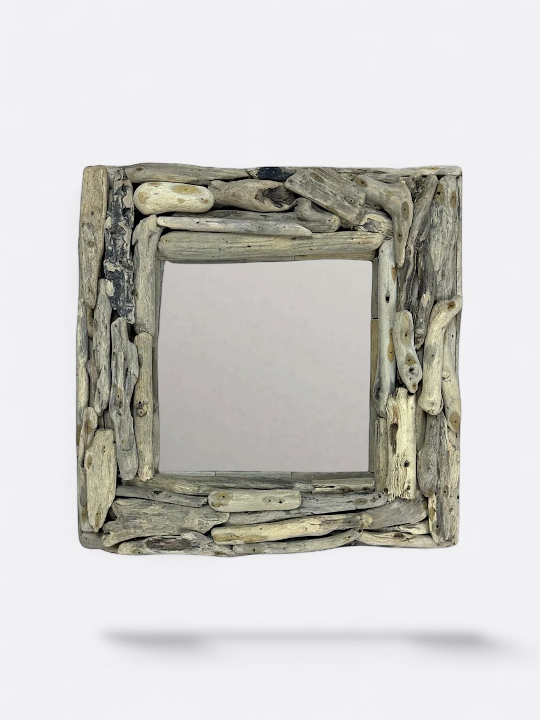 Miroir artisanal carré en bois flotté - Minum S