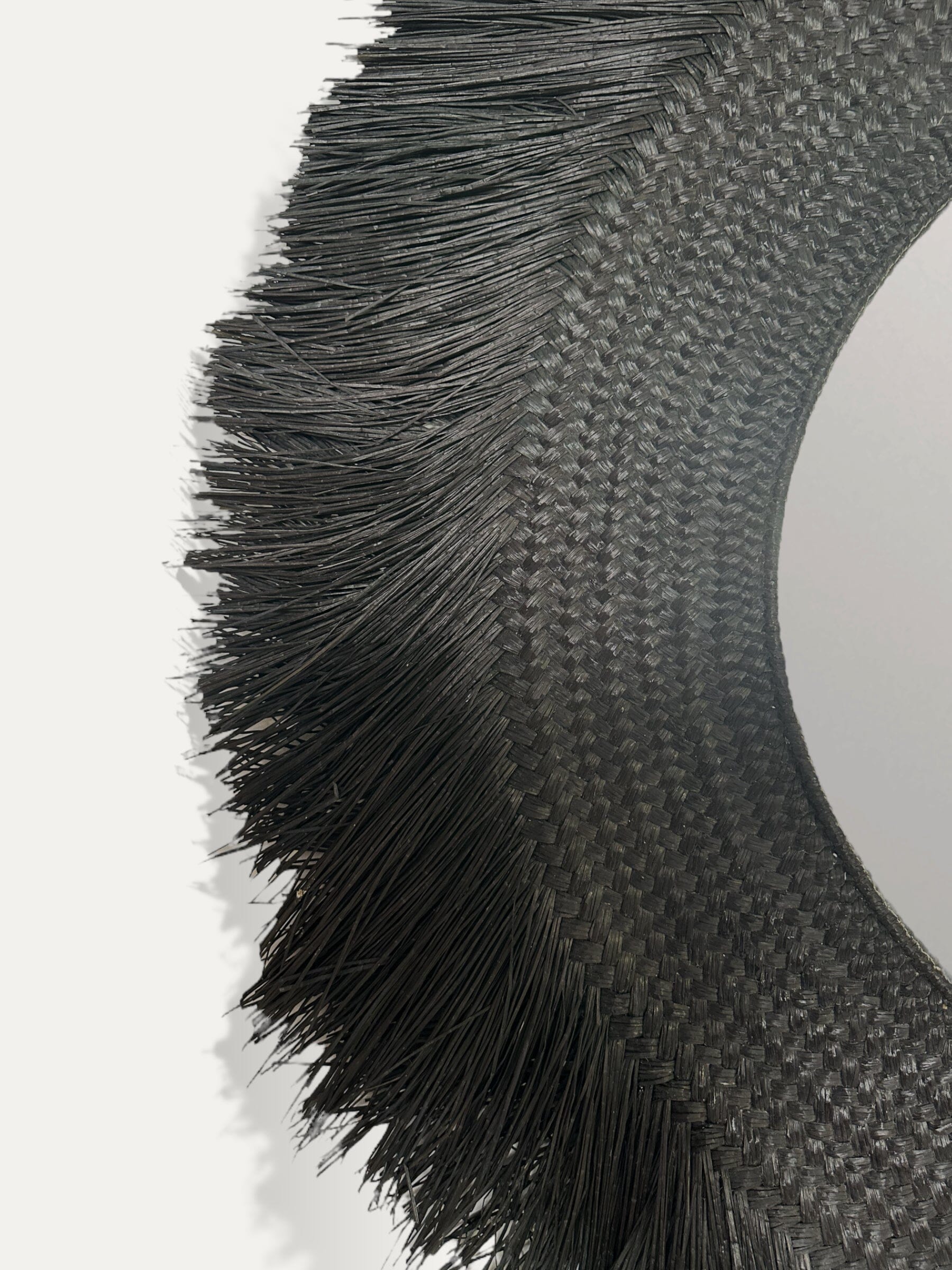 grand miroir balinais en paille noire - Hitam XL COKOHA