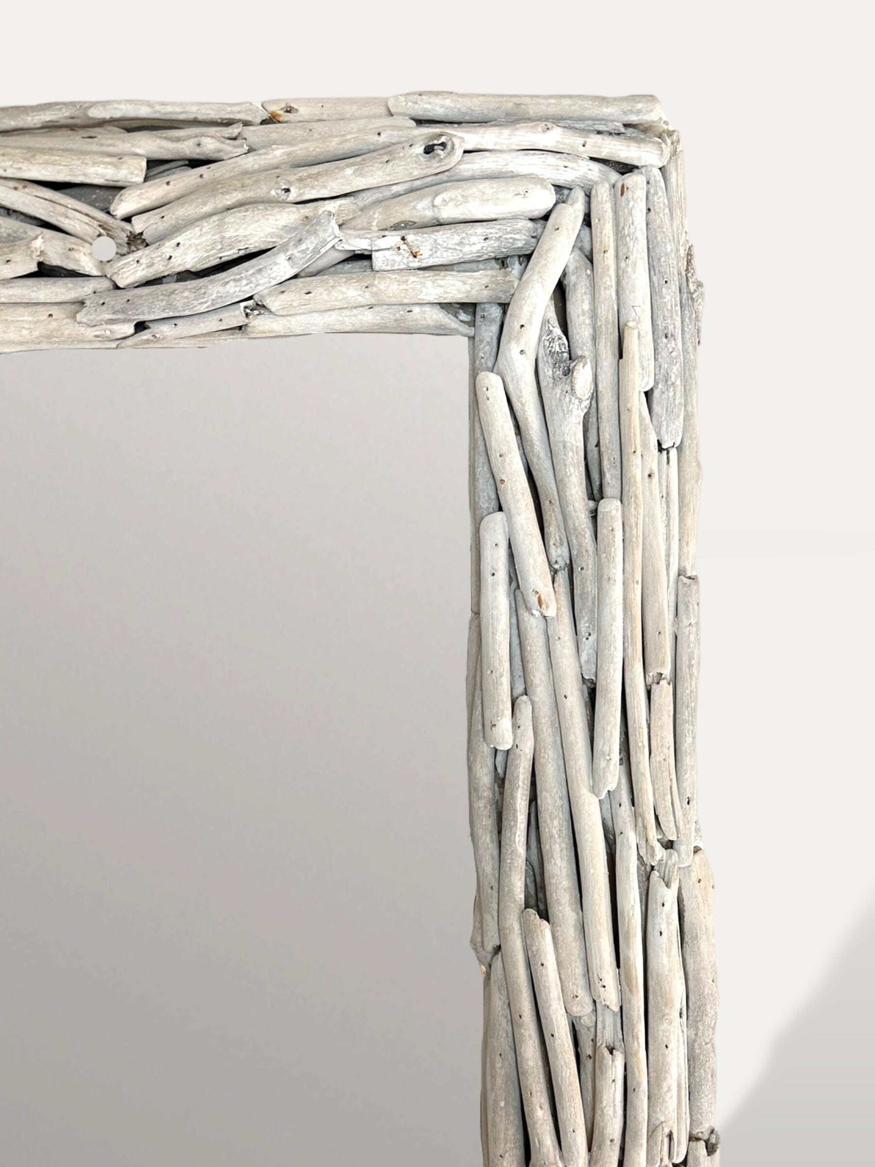 miroir blanc en bois flotté blanc - Rakham COKOHA