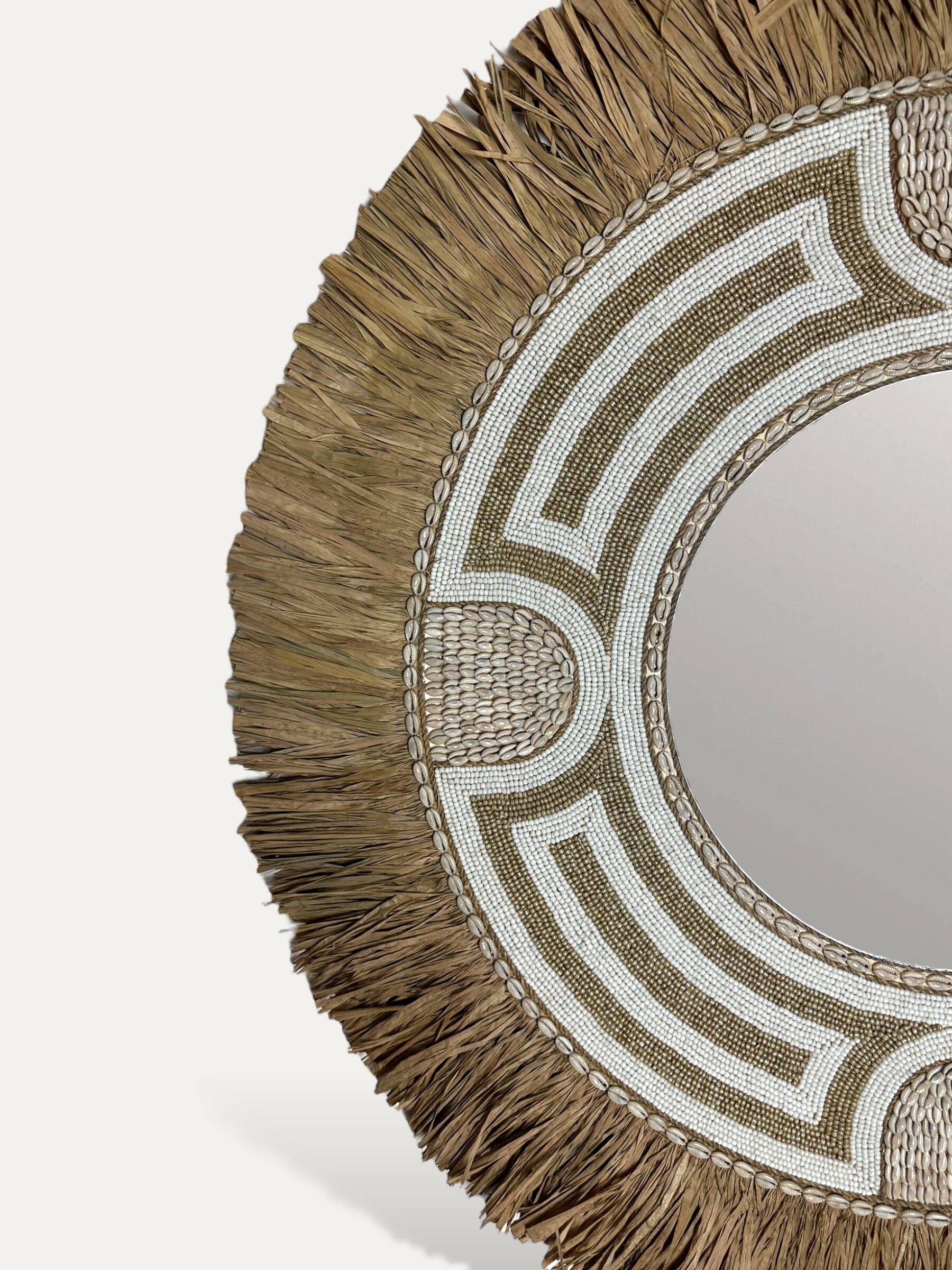 miroir balinais en perle - Grâce blanc COKOHA