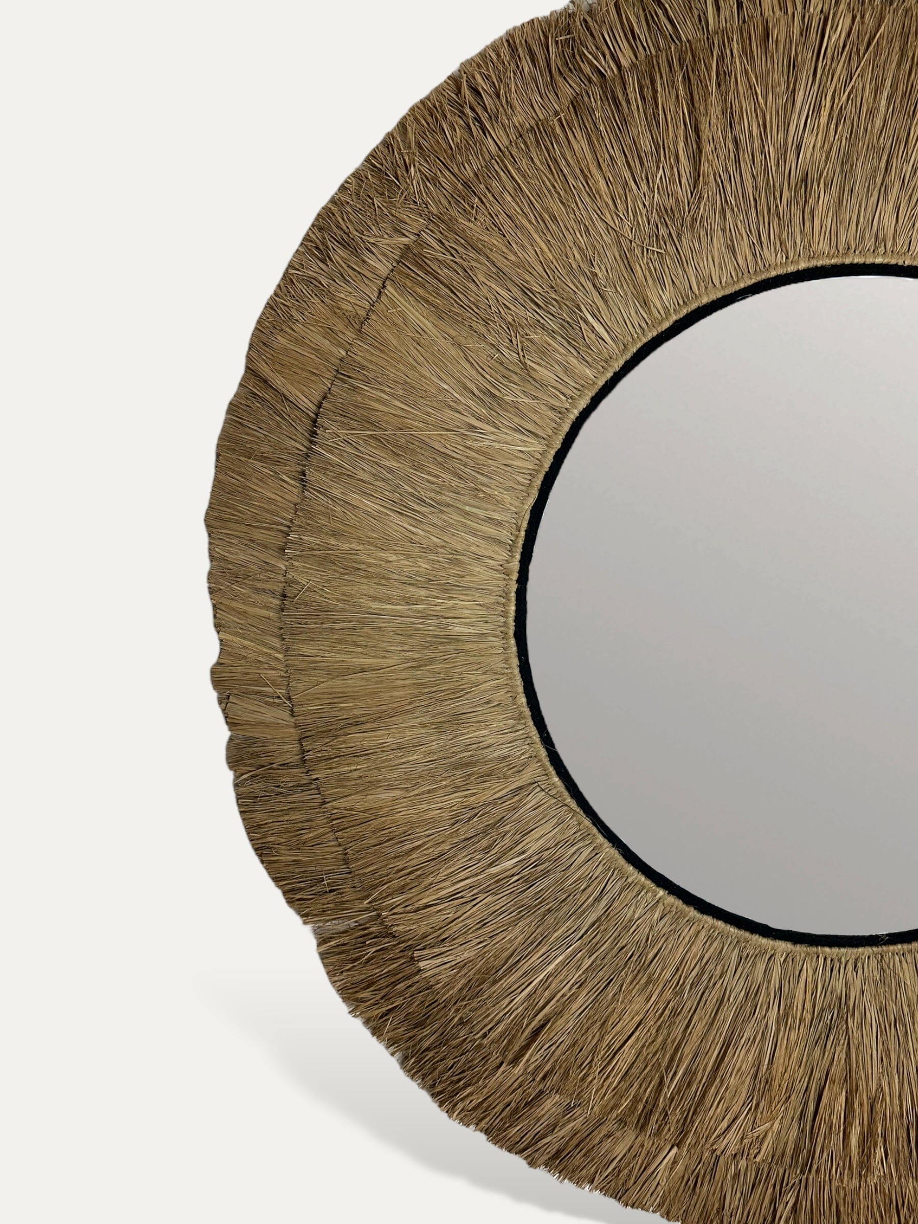miroir rond en raphia - Orisis COKOHA
