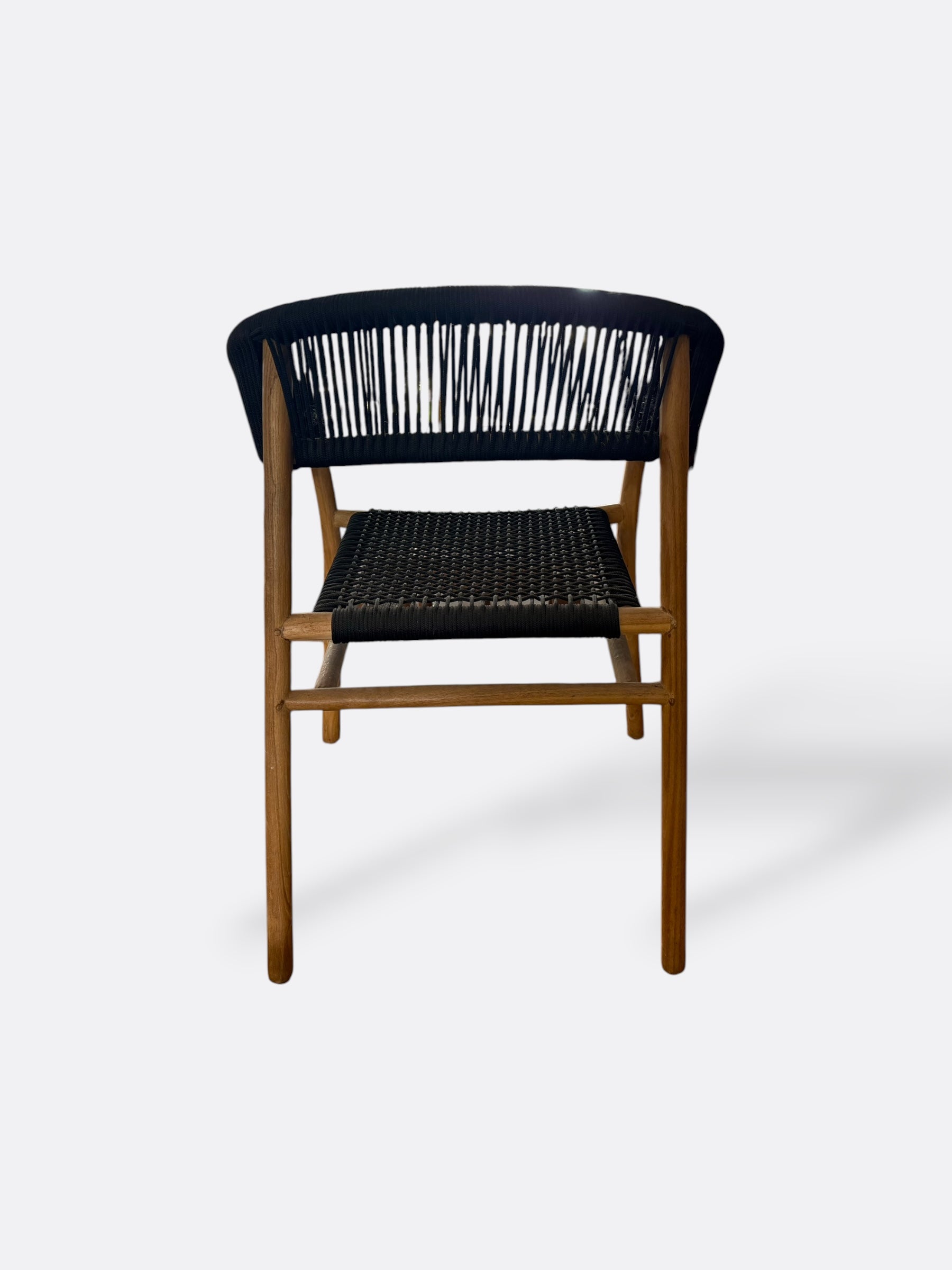 Chaise en teck et corde tressée - Soreya noire