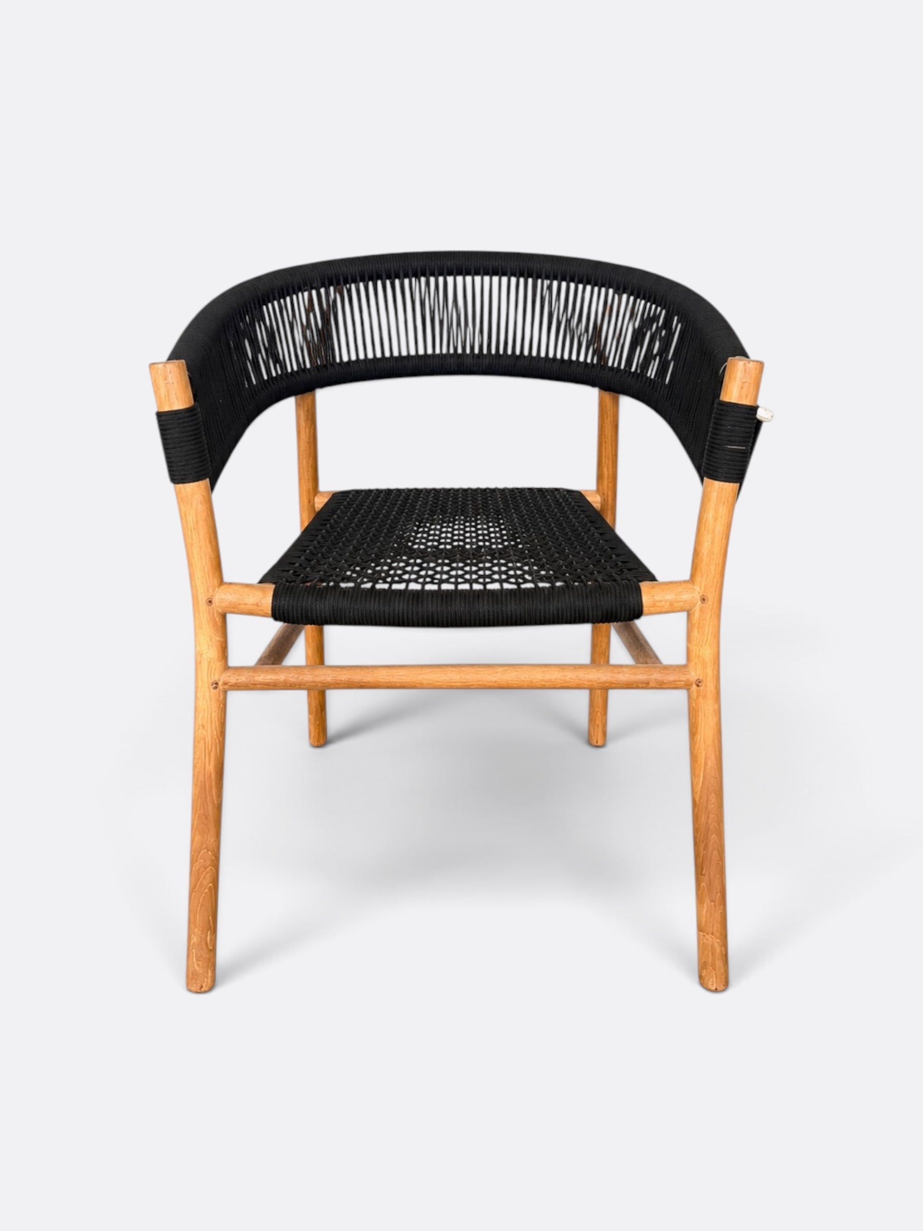 Chaise en teck et corde tressée - Soreya noire