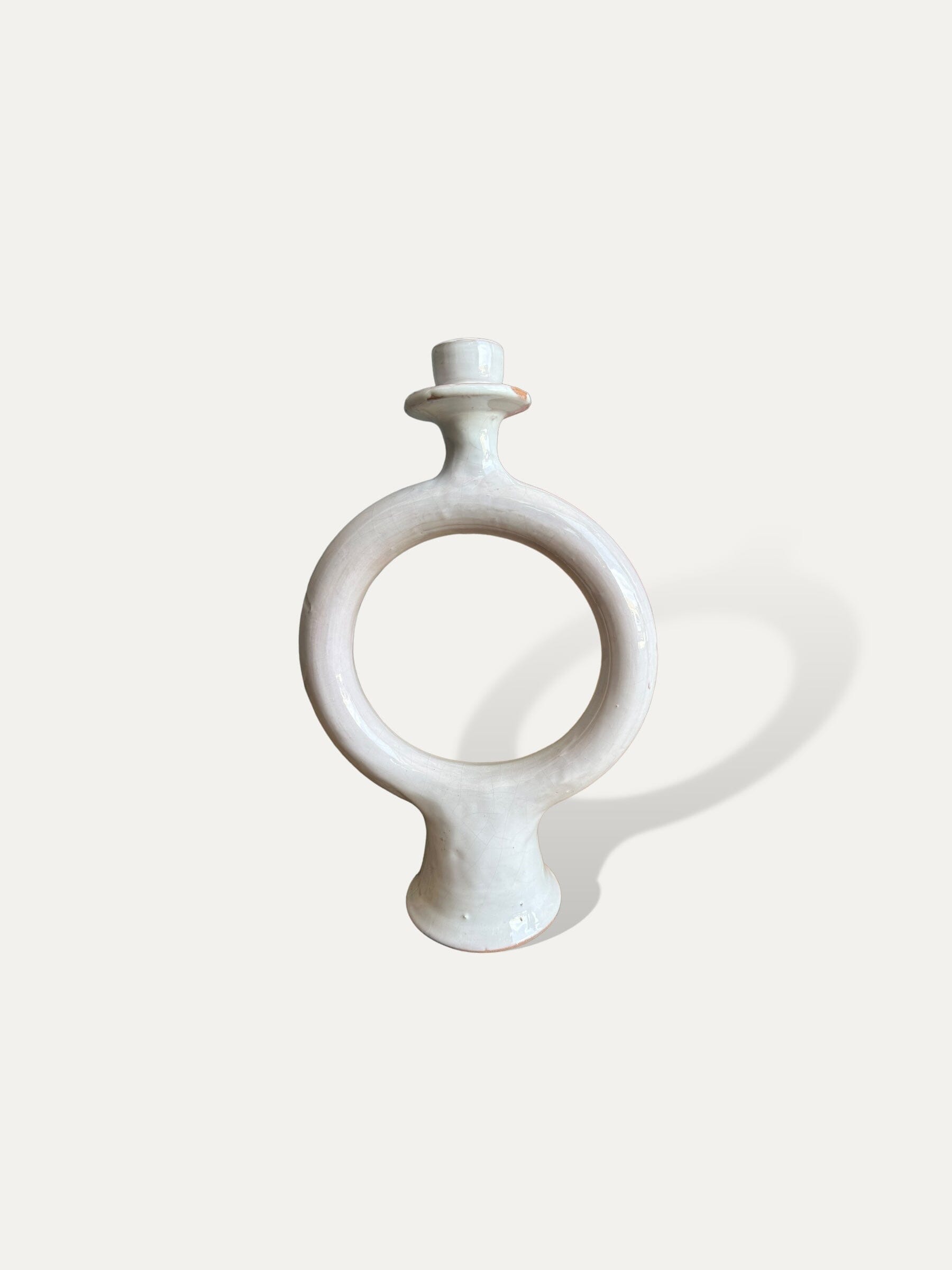 Bougeoir rond Blanc céramique - Agdal vase Cokoha