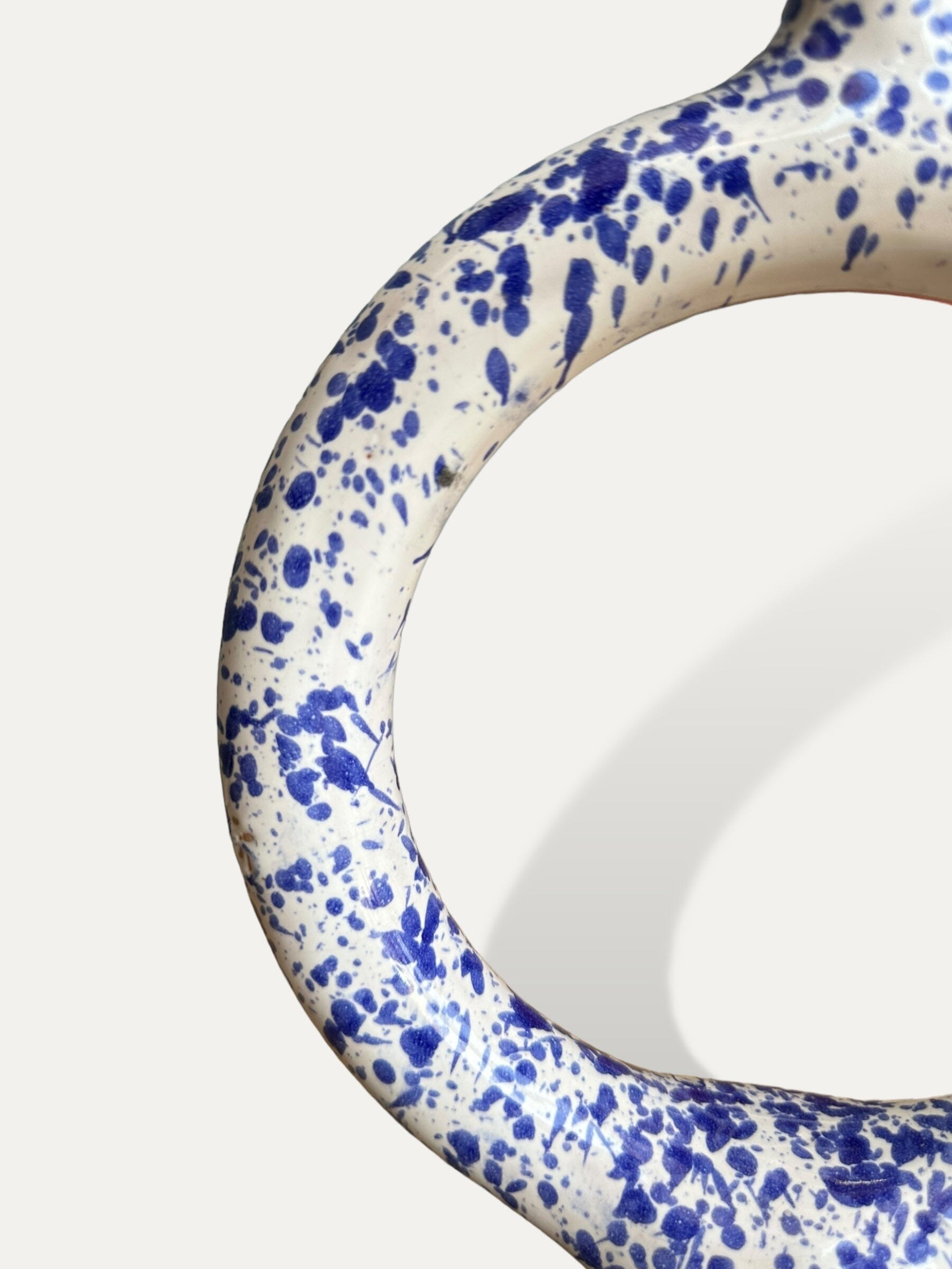 Bougeoir rond bleu tacheté céramique - Agdal vase Cokoha