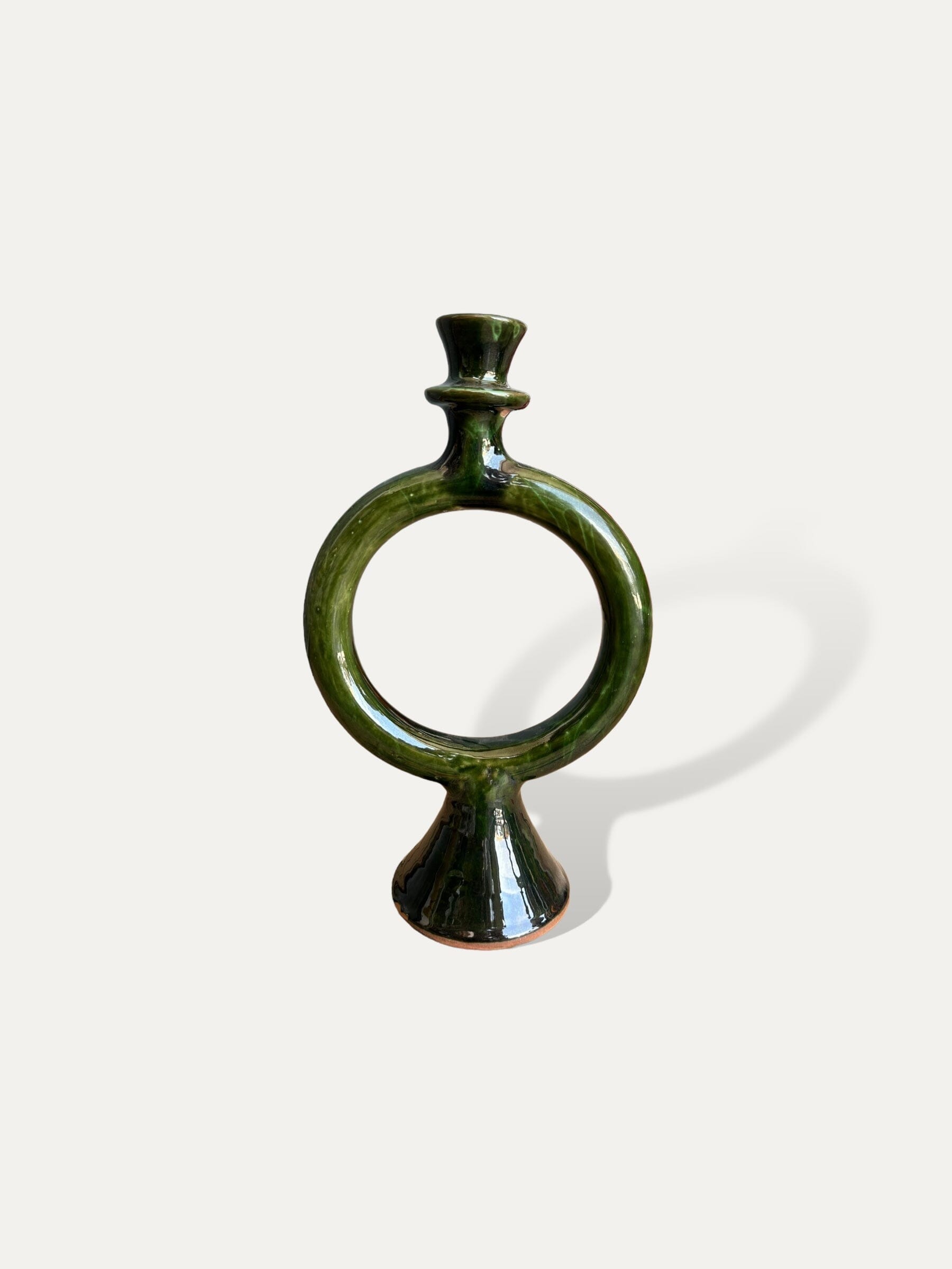 Bougeoir rond vert céramique - Agdal vase Cokoha