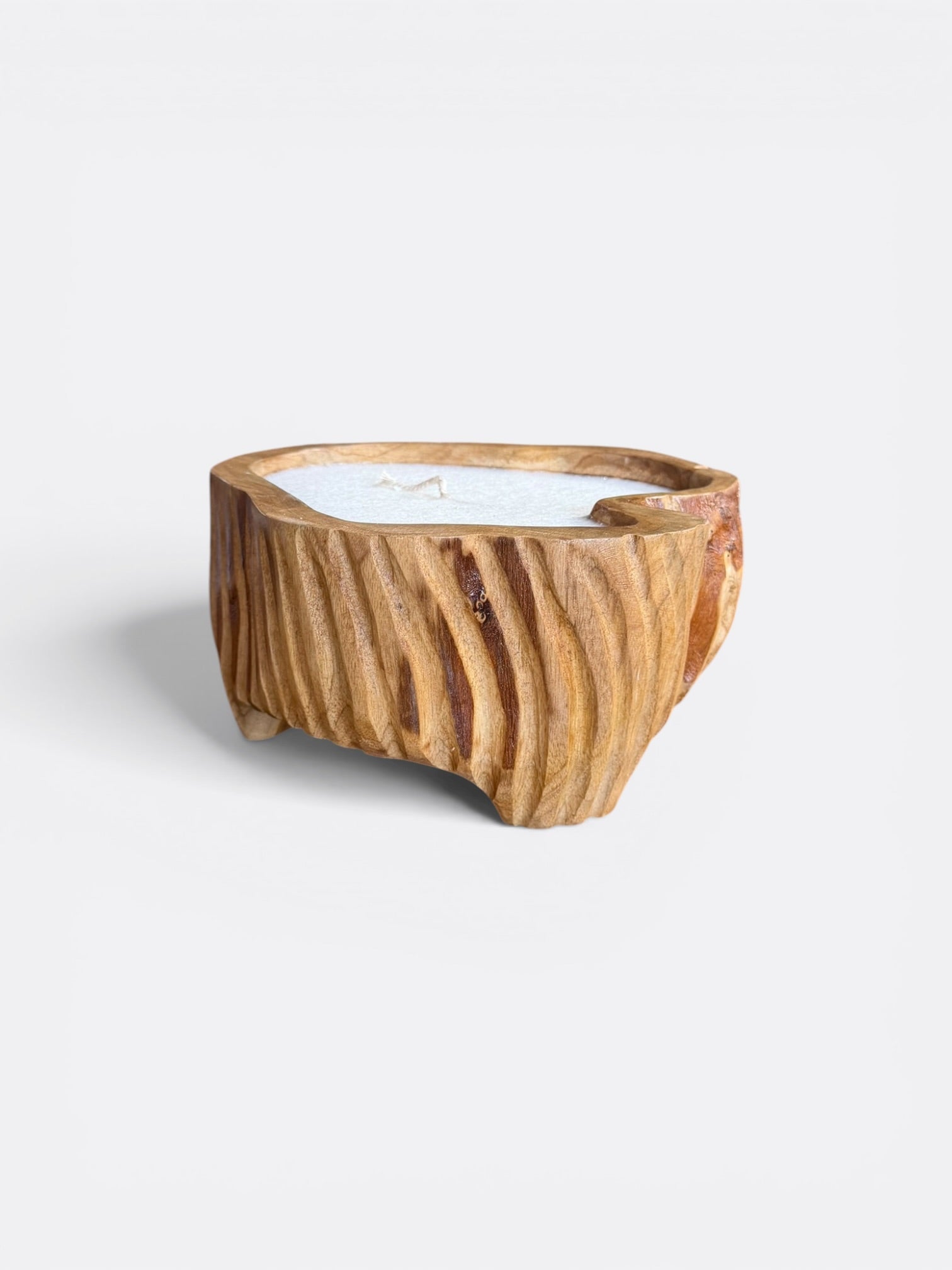 Bougie artisanale en bois de teck – Kaori