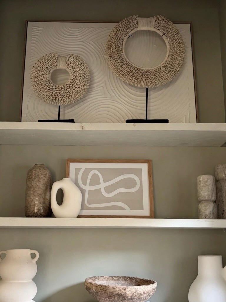 Détail du macramé du collier Cahaya