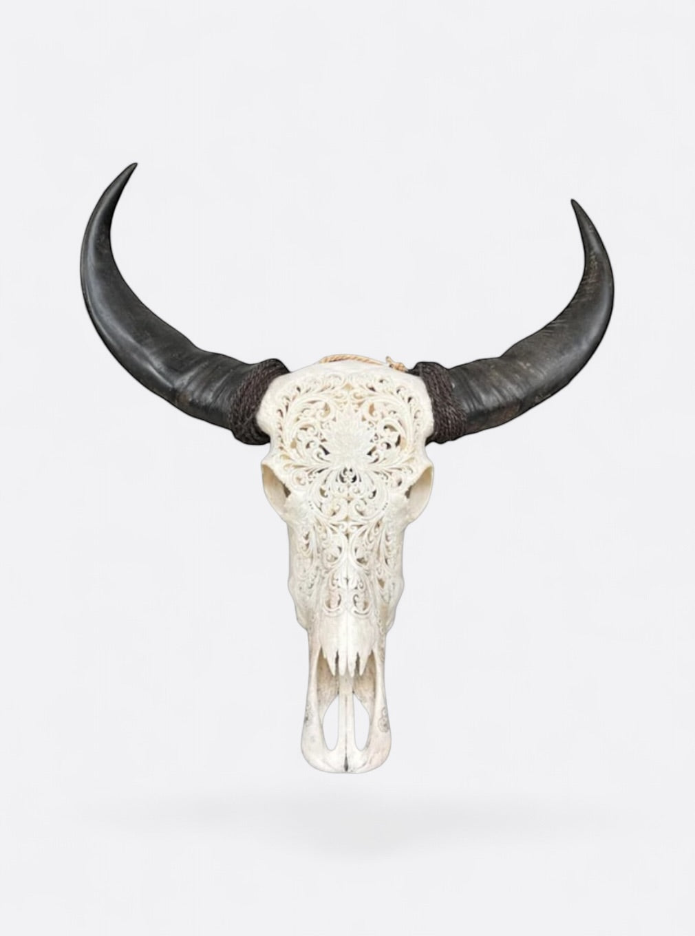 crane de buffle blanc sculpté a la main a bali - nova