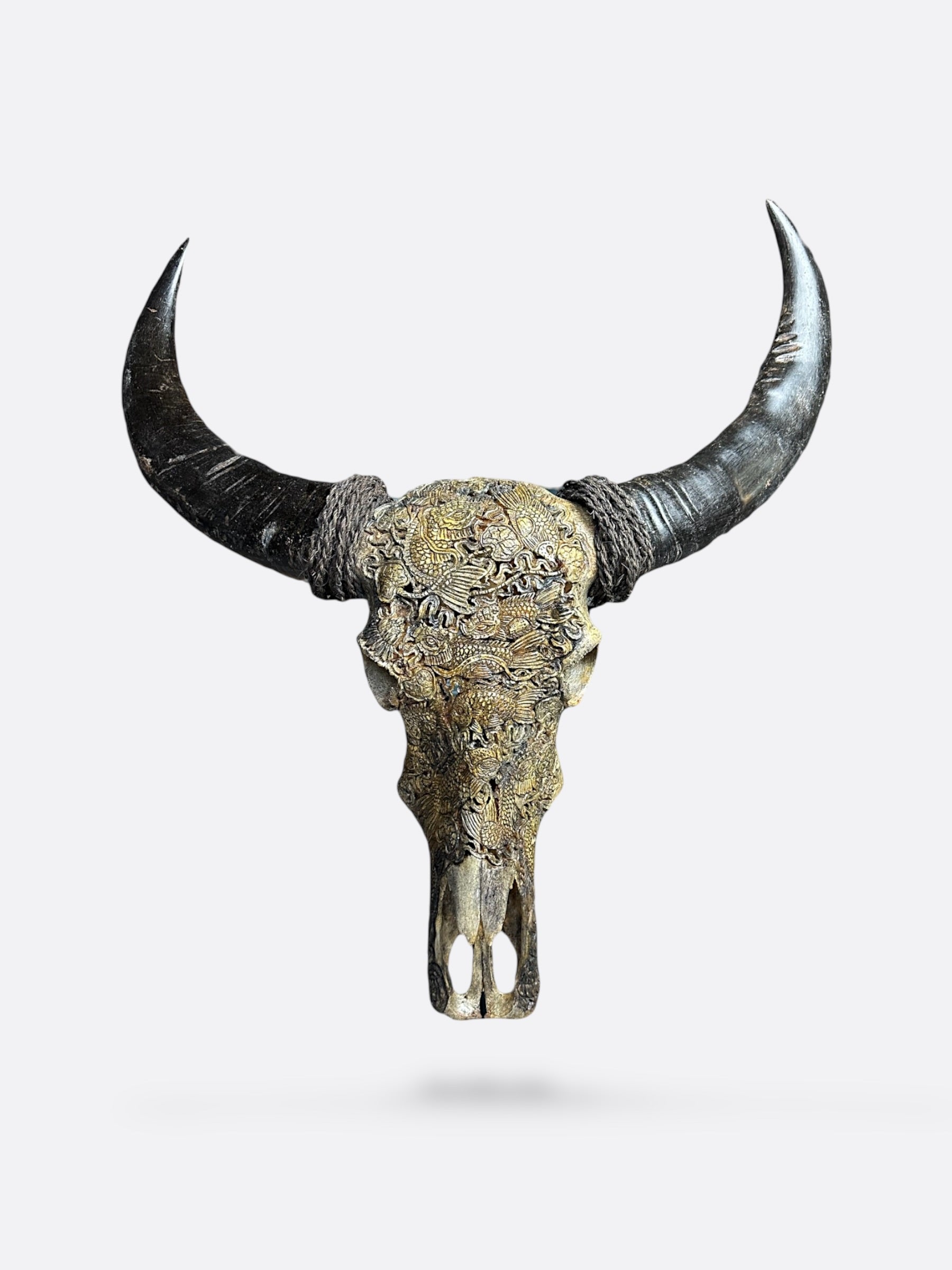 crane de buffle sculpté de bali décoration murale artisanale