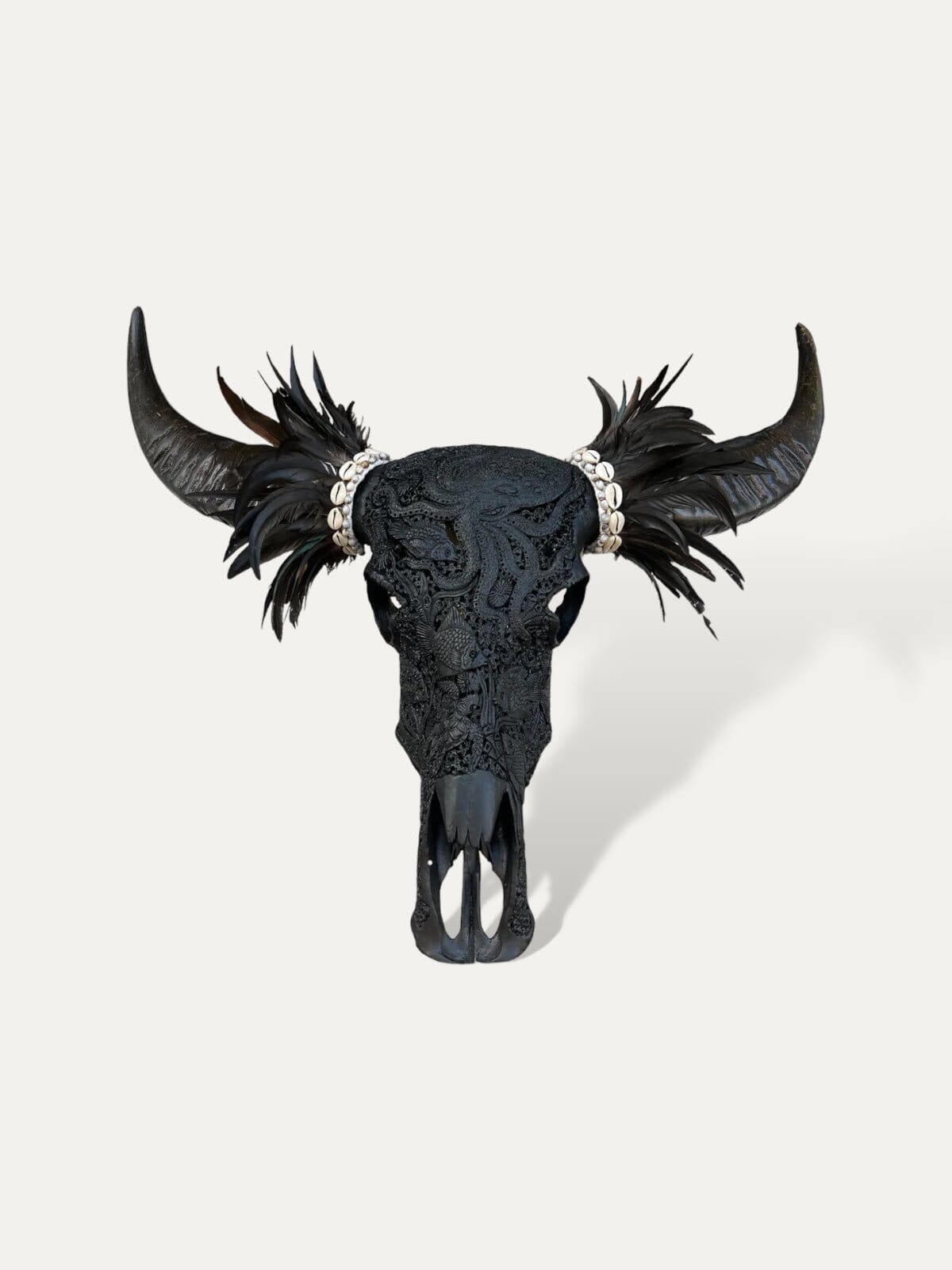 Crâne de buffle sculpté - Baruna Cokoha