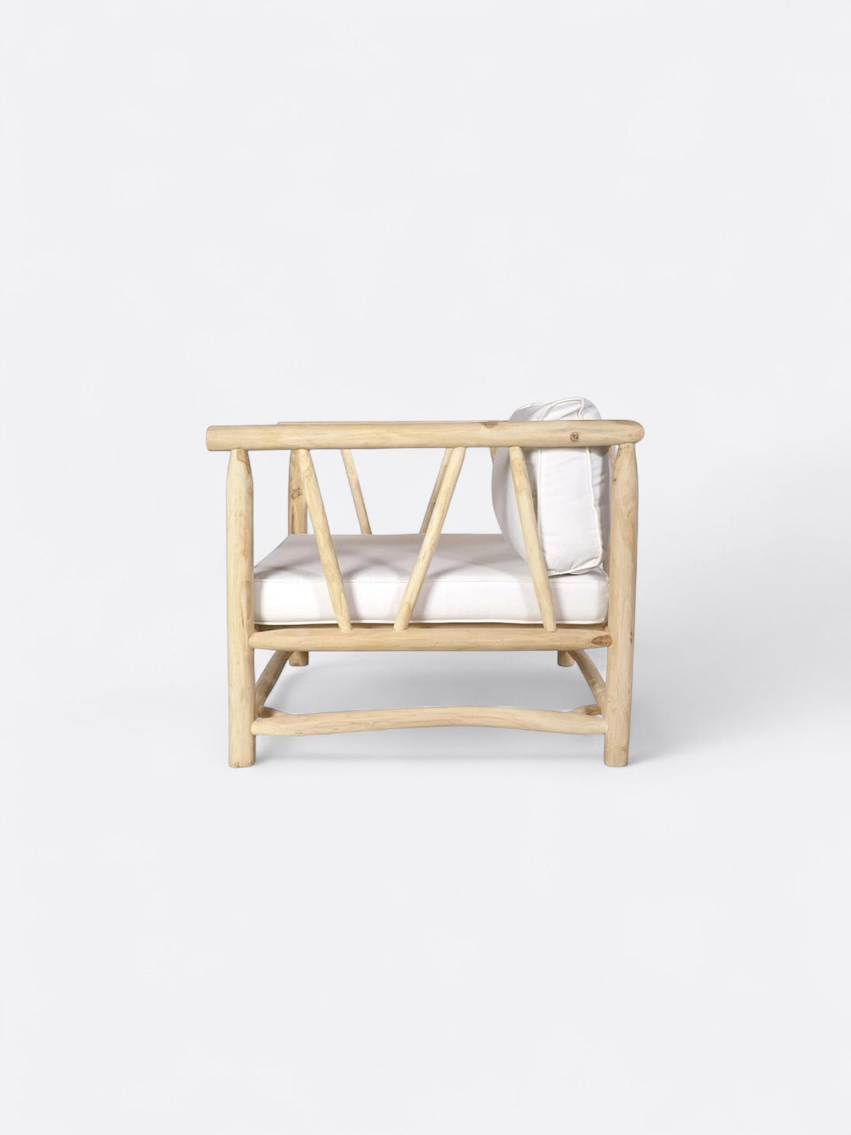 Fauteuil Jernih coussins blancs - détail du tissu déhoussable