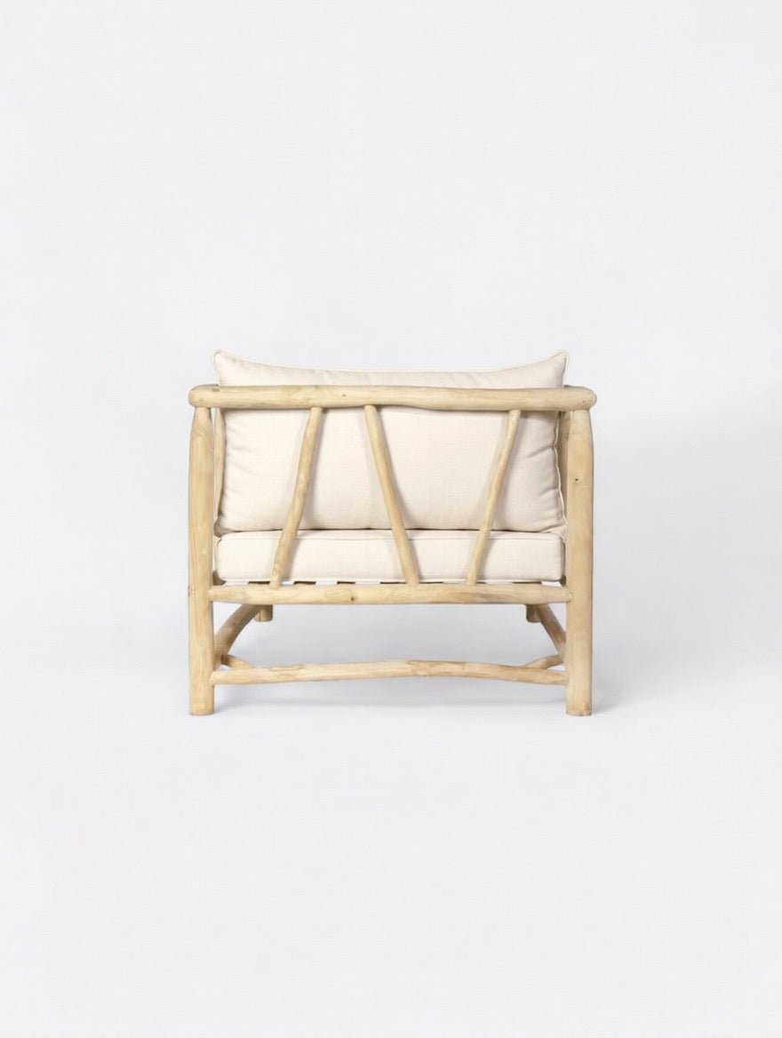 Fauteuil Jernih coussins écru - vue de côté