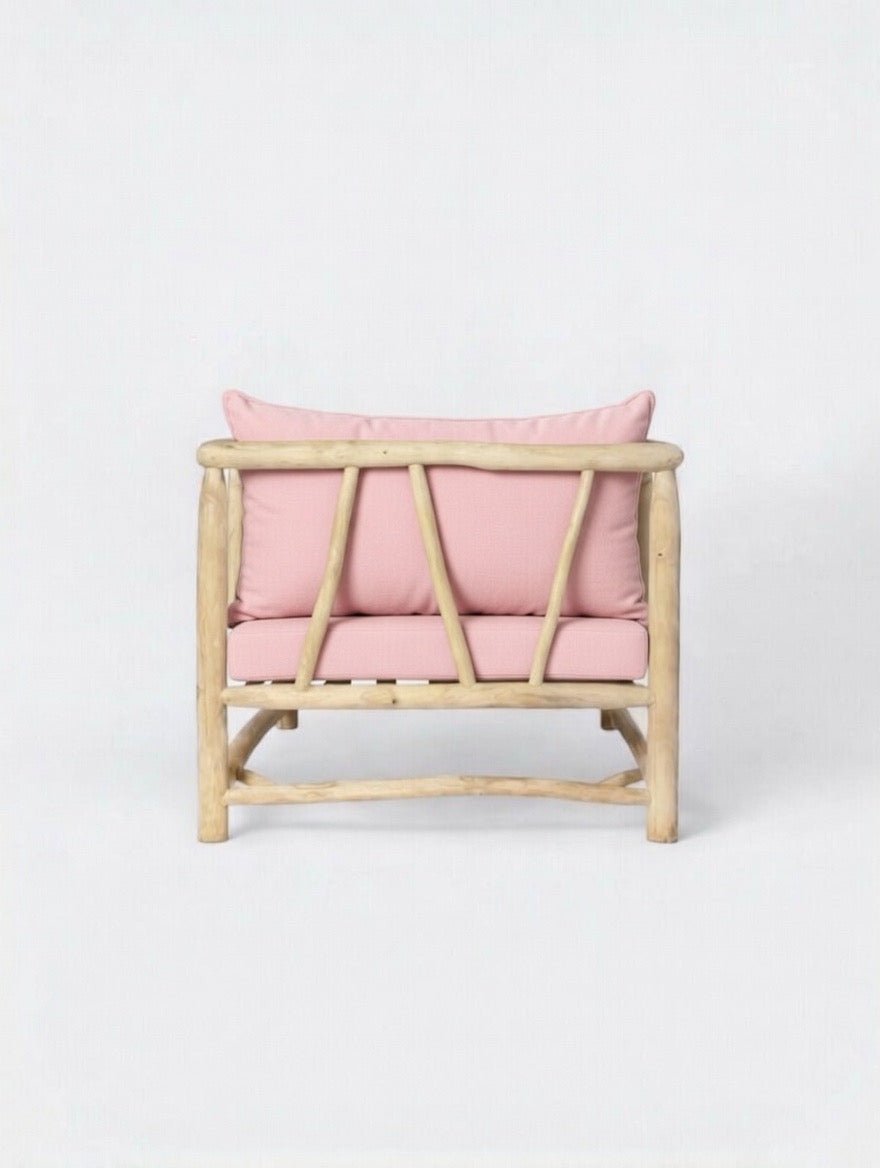 Fauteuil Jernih coussins roses - vue de côté