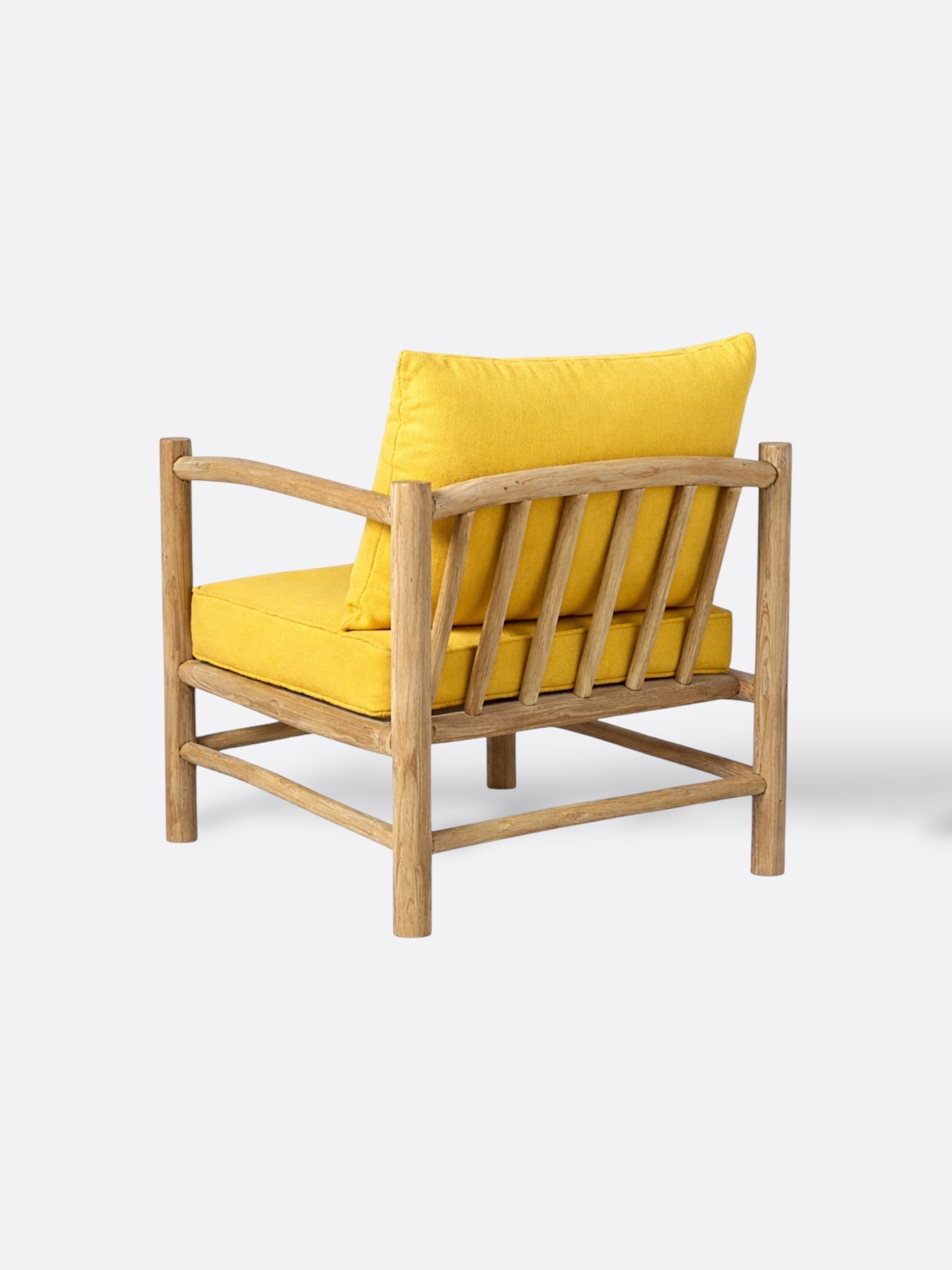 Fauteuil Krem coussins jaunes - détail du tissu déhoussable