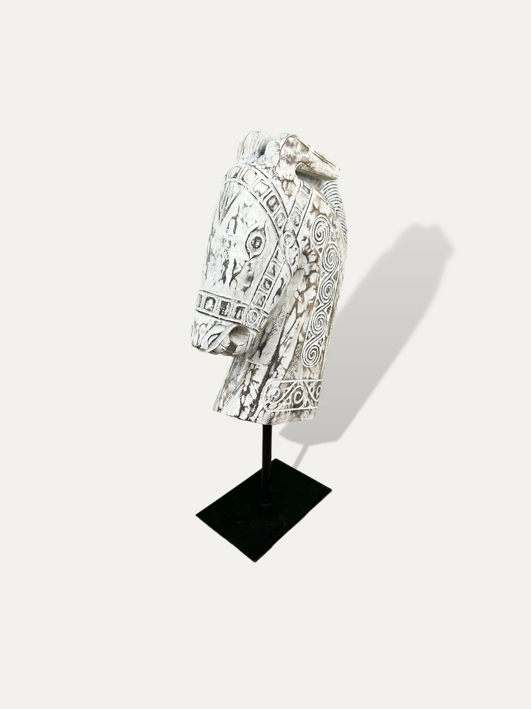 Sculpture d'un buste de cheval - Kuda blanc COKOHA