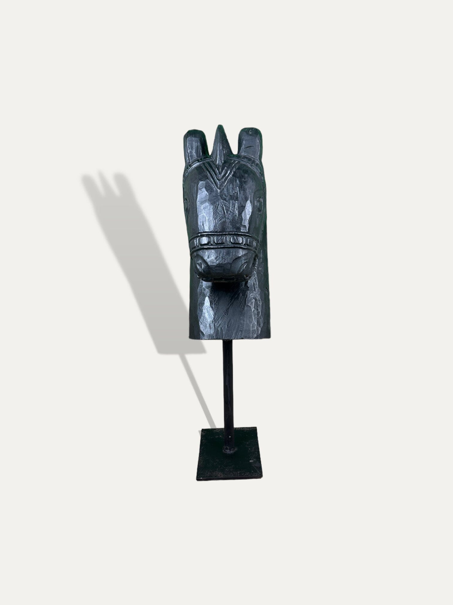 Sculpture d'un buste de cheval - Kuda noir Cokoha
