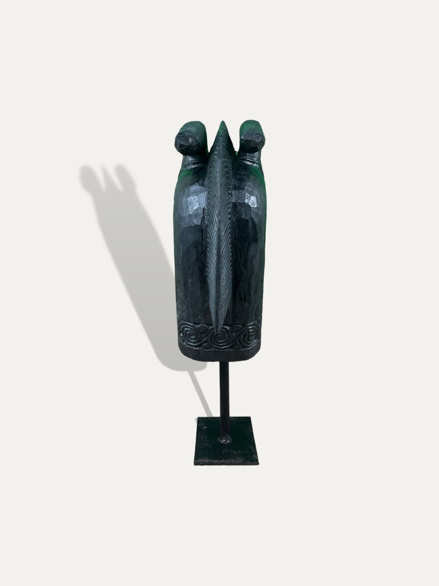 Sculpture d'un buste de cheval - Kuda noir Cokoha