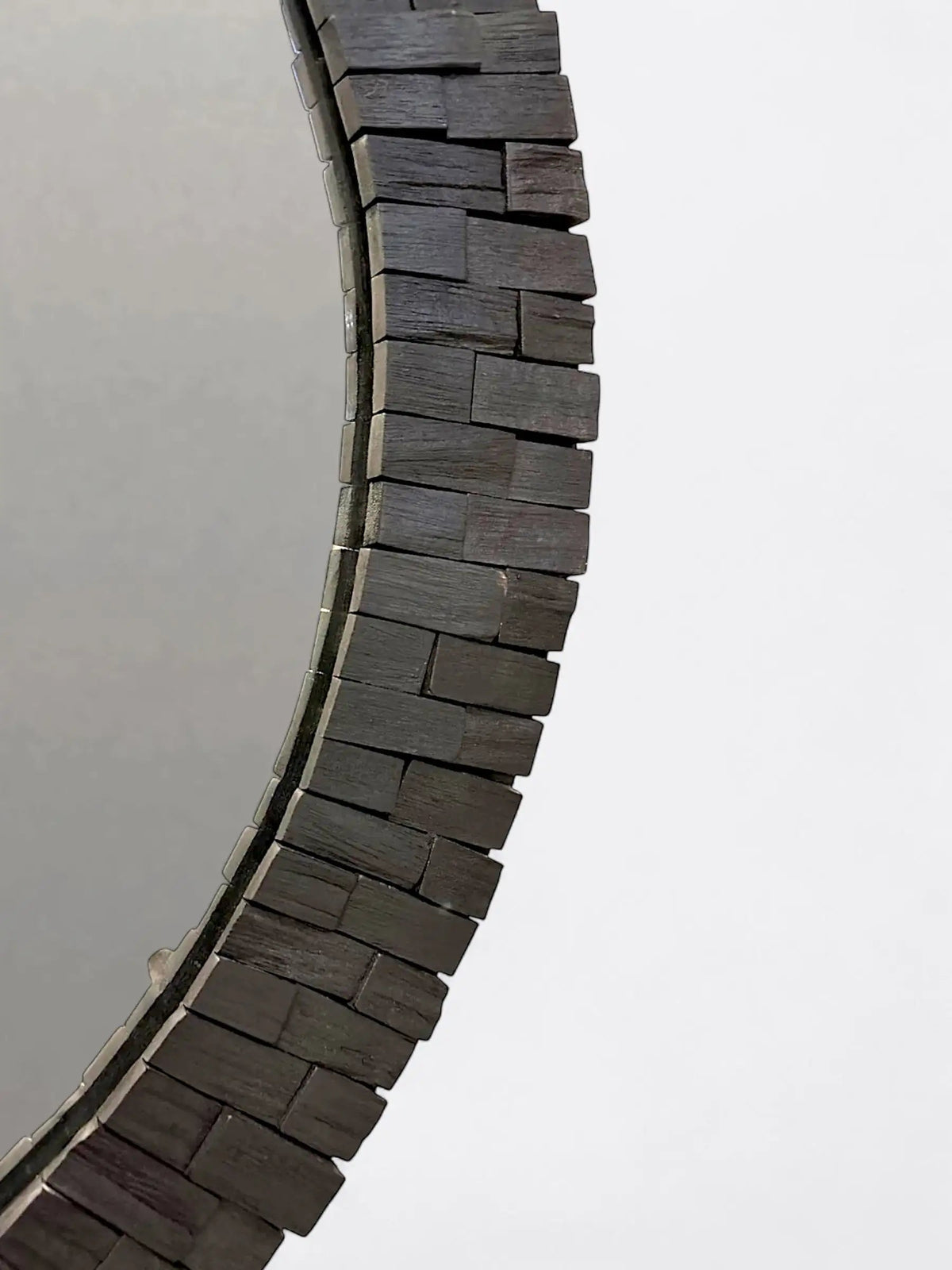 Miroir rond artisanal gris anthracite - Batu