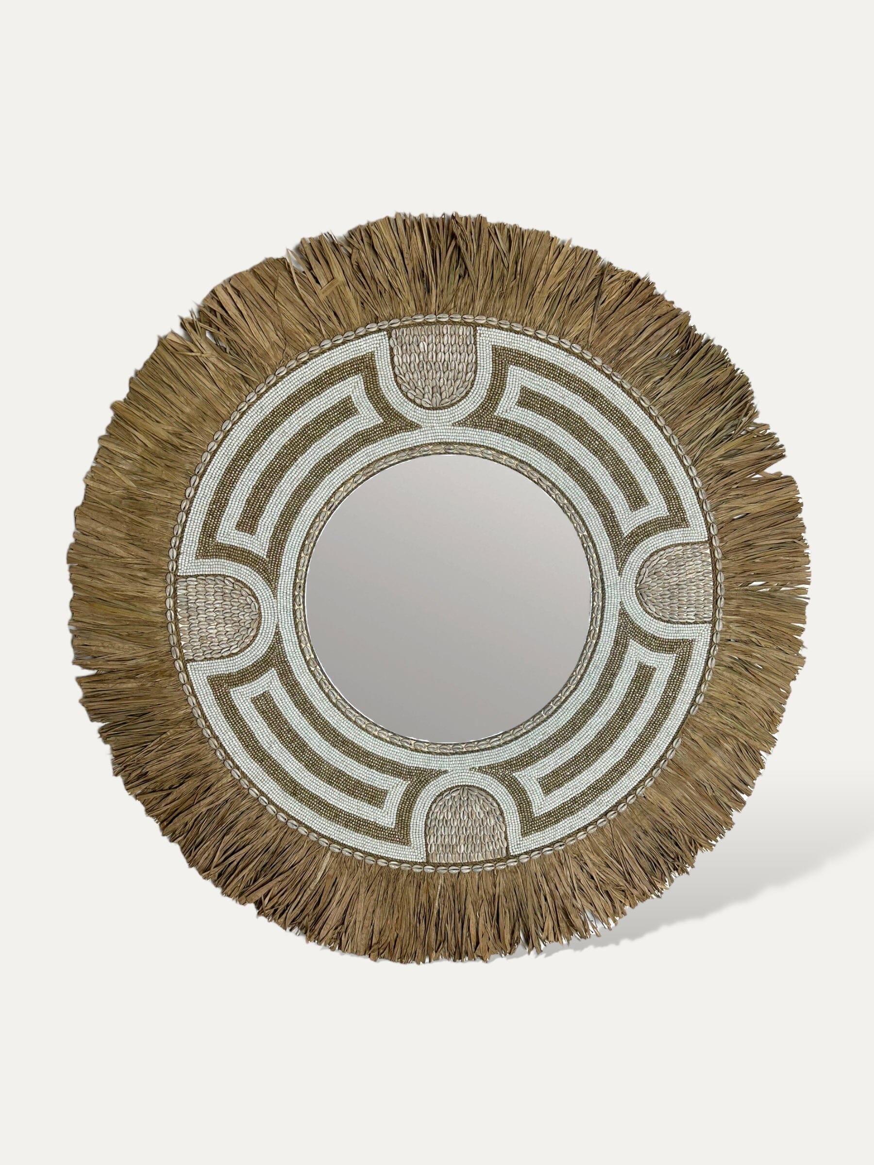 miroir balinais en perle - Grâce blanc COKOHA