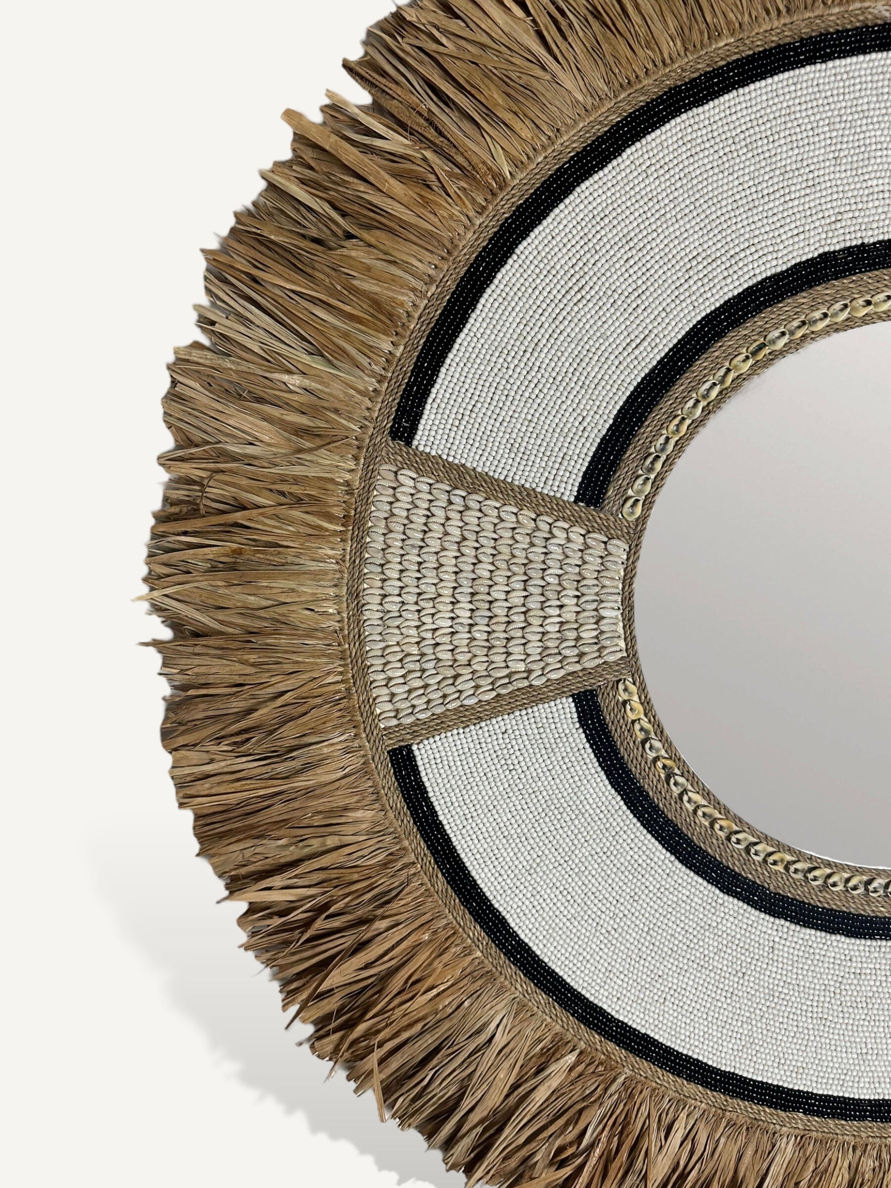 miroir balinais en perle - Kaya blanc COKOHA