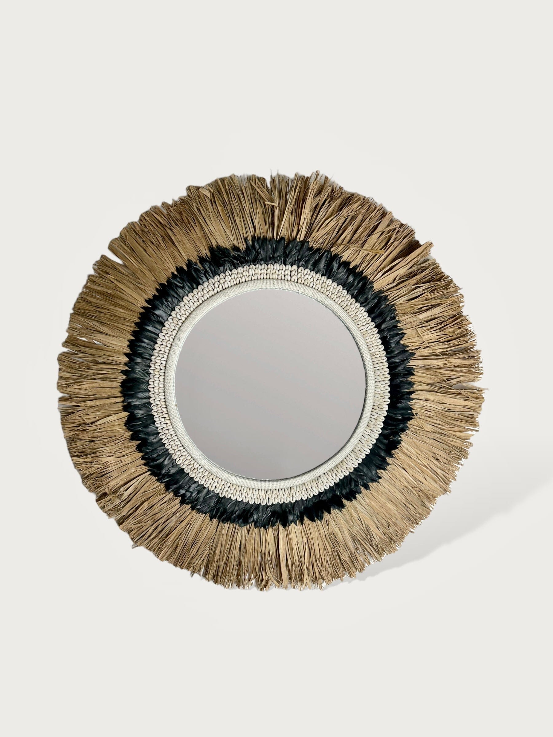 Miroir rond en plume - Bowi COKOHA