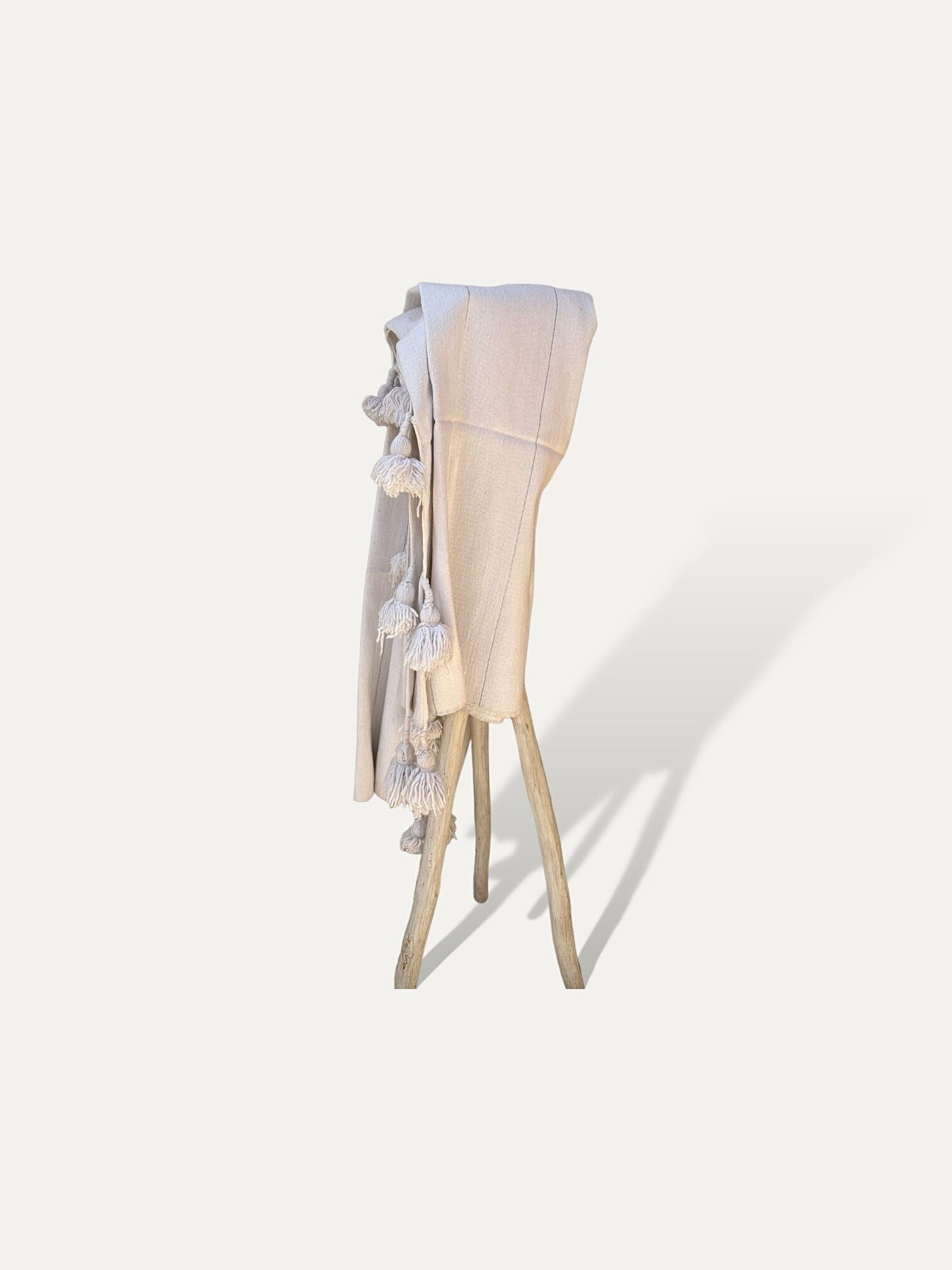 Plaid XL en coton blanc - Iris vase Cokoha