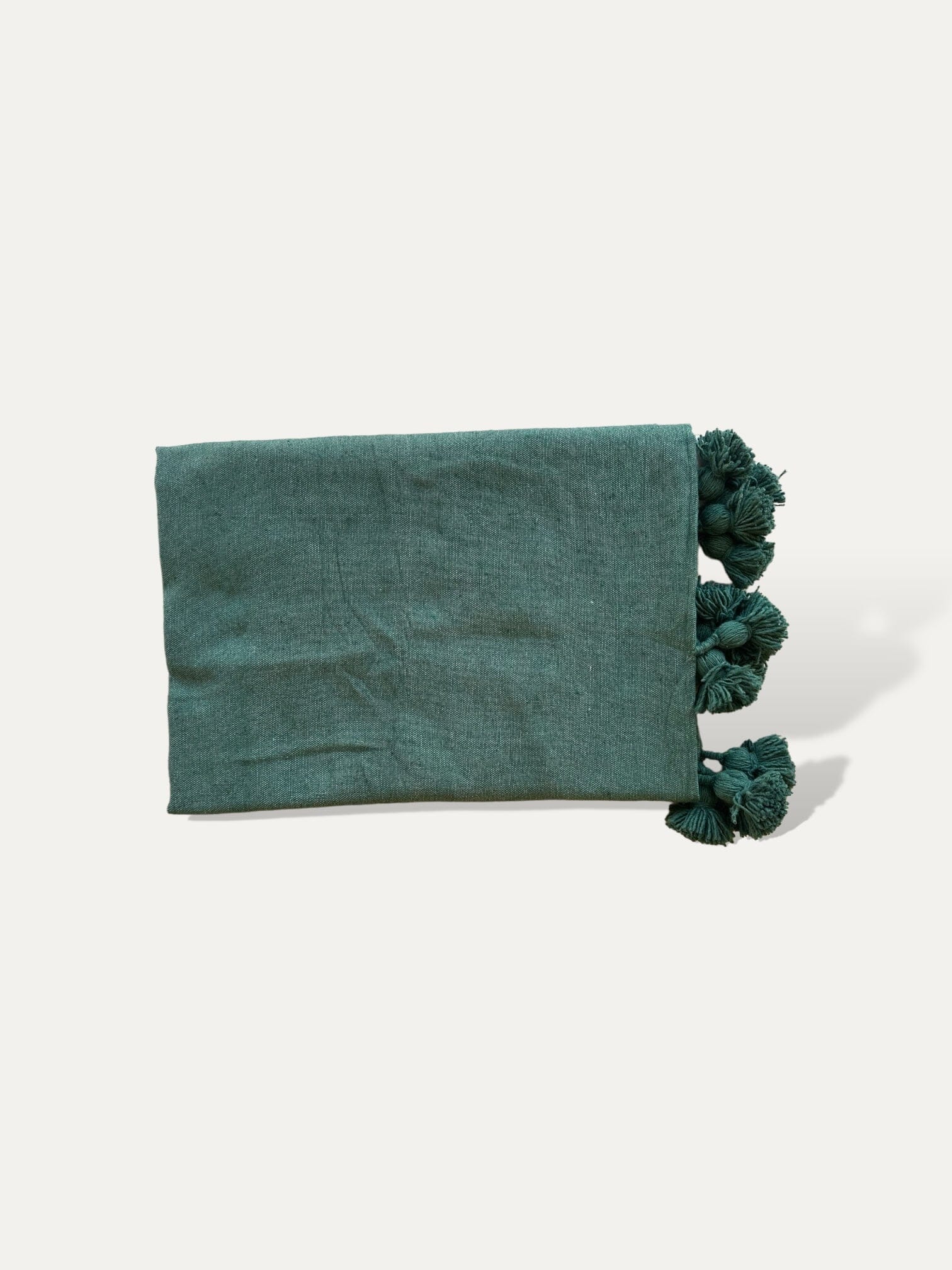 Plaid XL en coton émeraude - Iris vase Cokoha