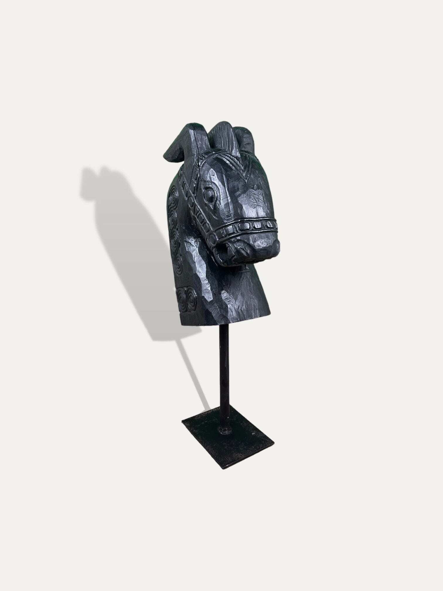 Sculpture d'un buste de cheval - Kuda noir Cokoha