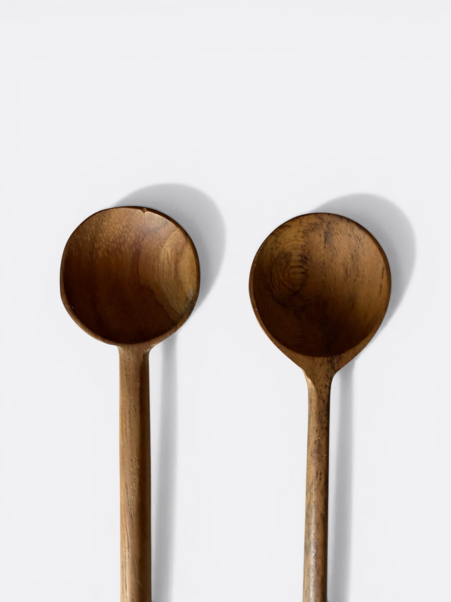 Set de 2 petites cuillères artisanales en teck naturel
