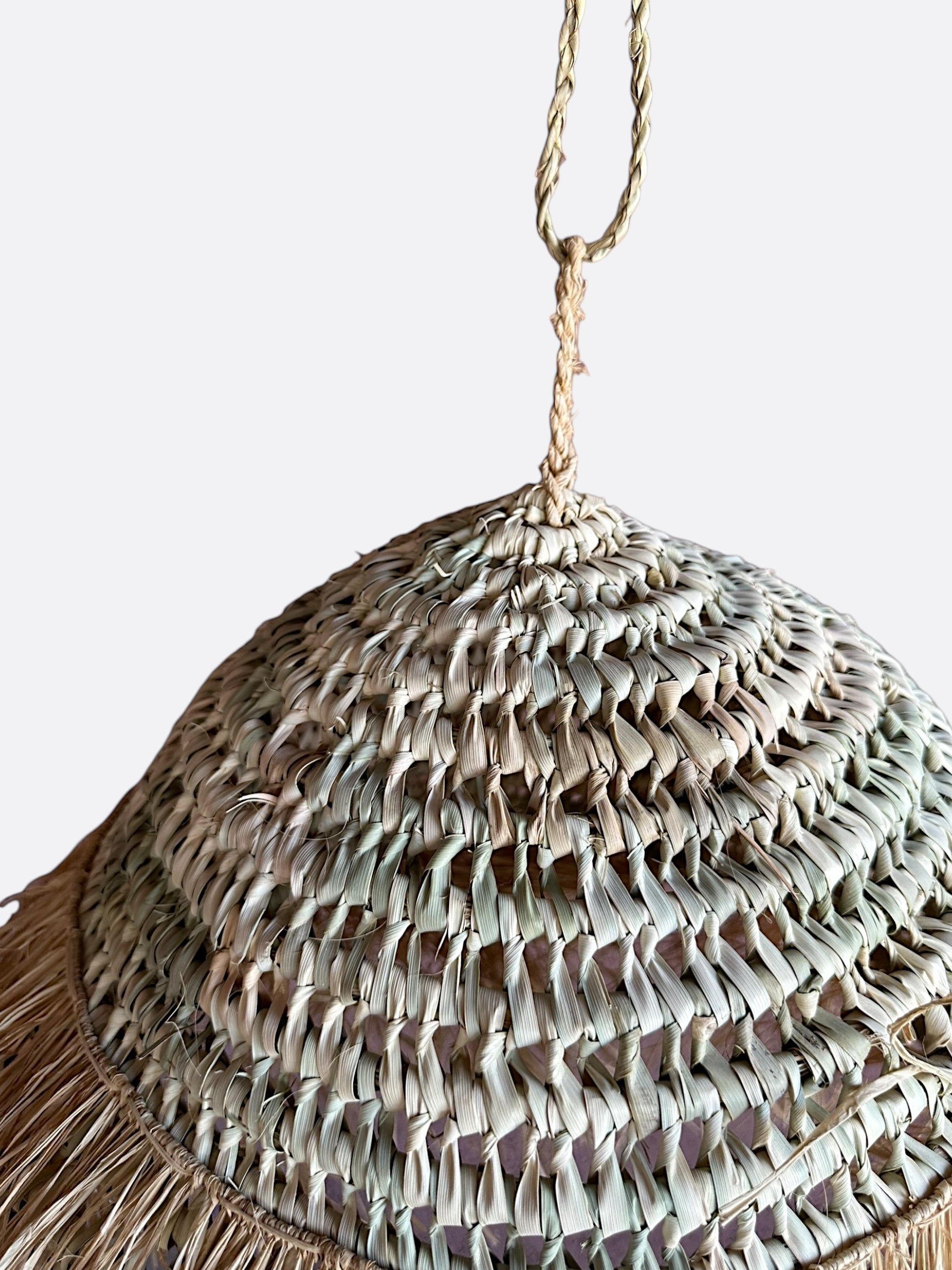 Suspension marocaine en feuilles de palmier et raphia - Salama