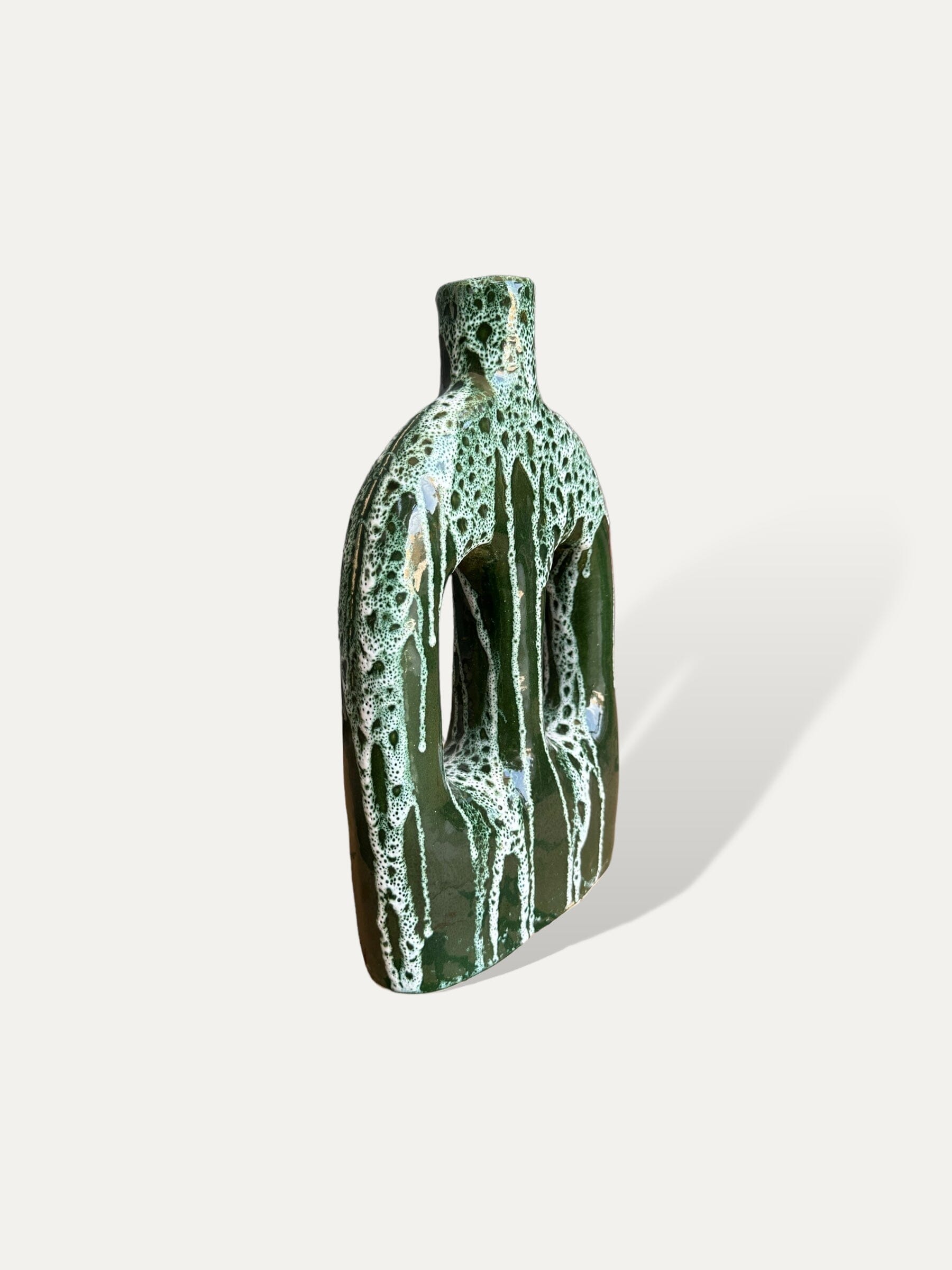 Vase vert et blanc ceramique - Eden vase Cokoha