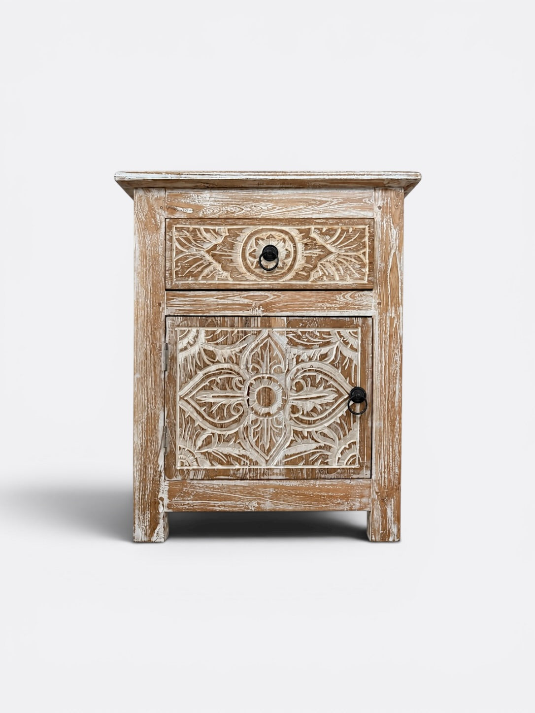 Tables de chevet artisanales en teck – Bumi
