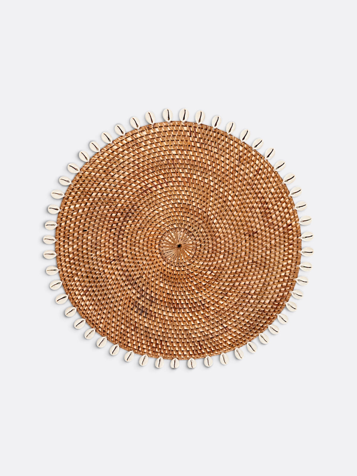 Lot de 4 sets de table en rotin et coquillage fabriqués à la main à Bali
