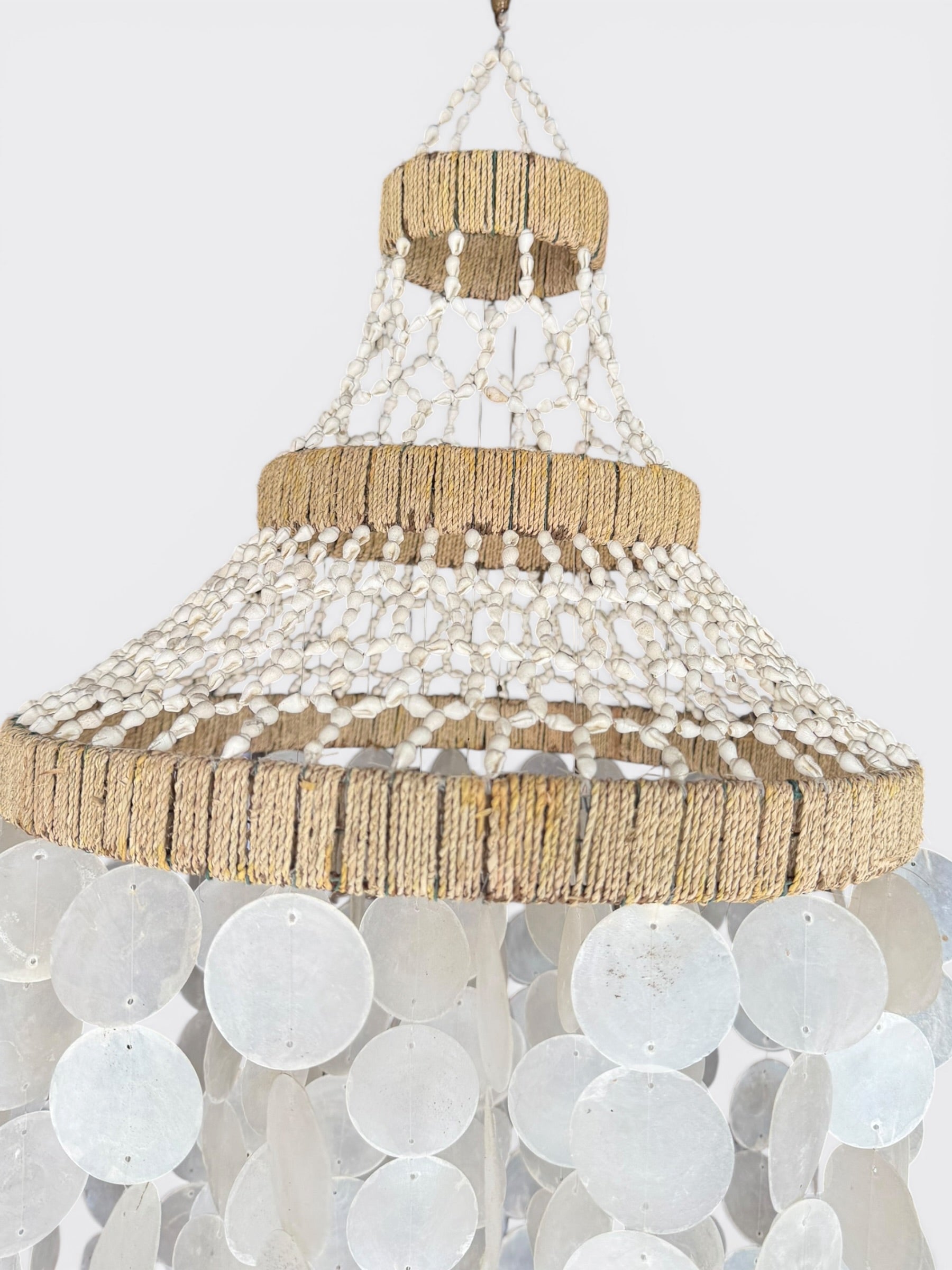 Grand Lustre balinais en nacre naturelle - Nayla