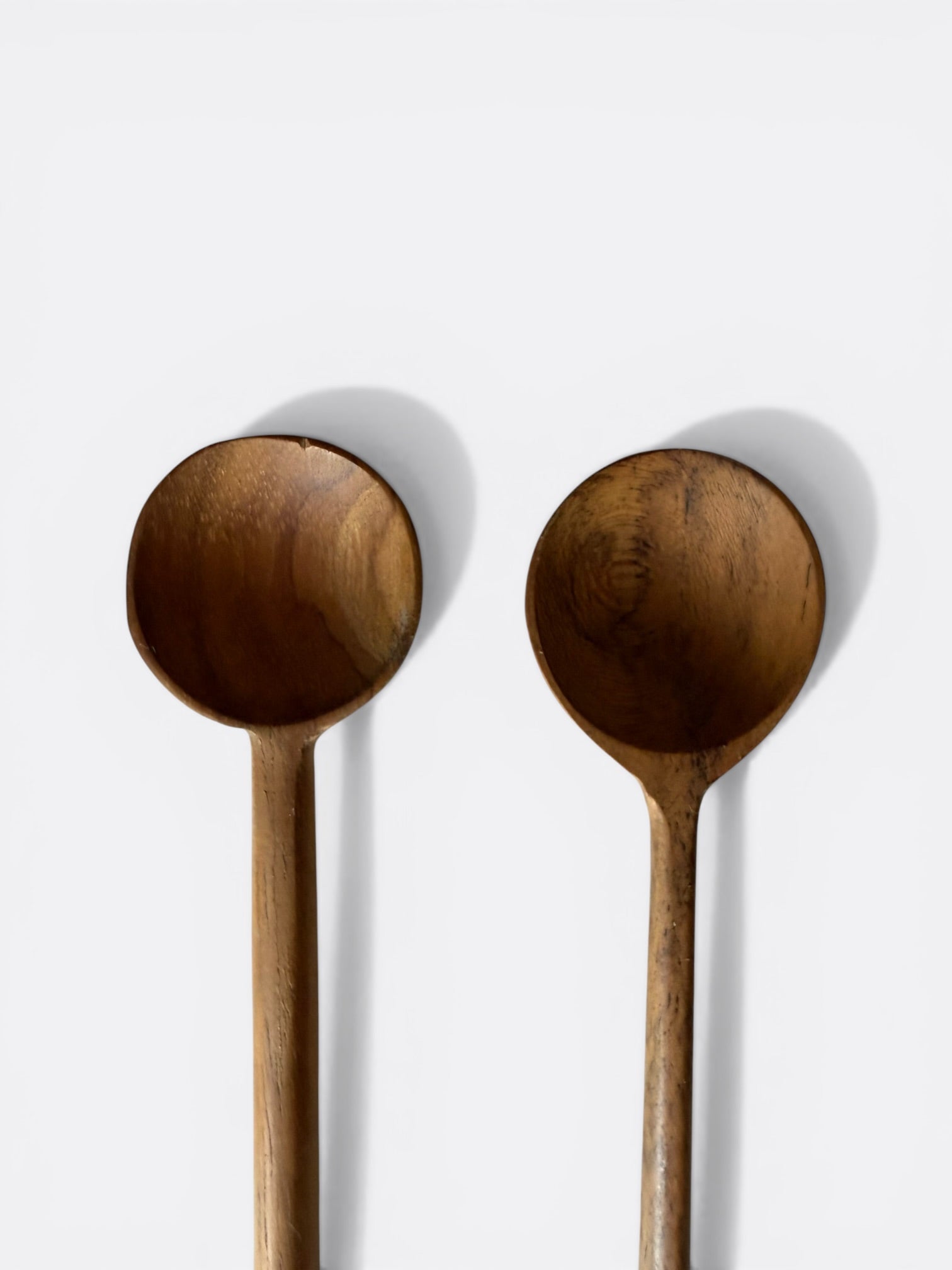 Set de 2 petites cuillères artisanales en teck naturel