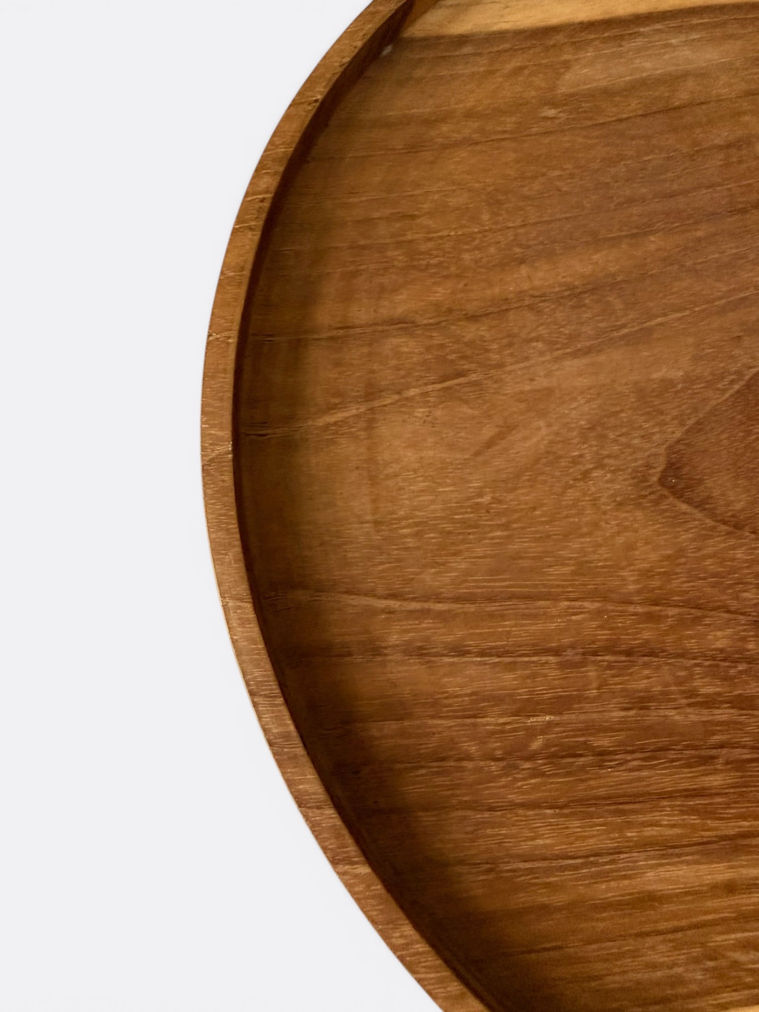 Set de 4 assiettes artisanales en teck naturel