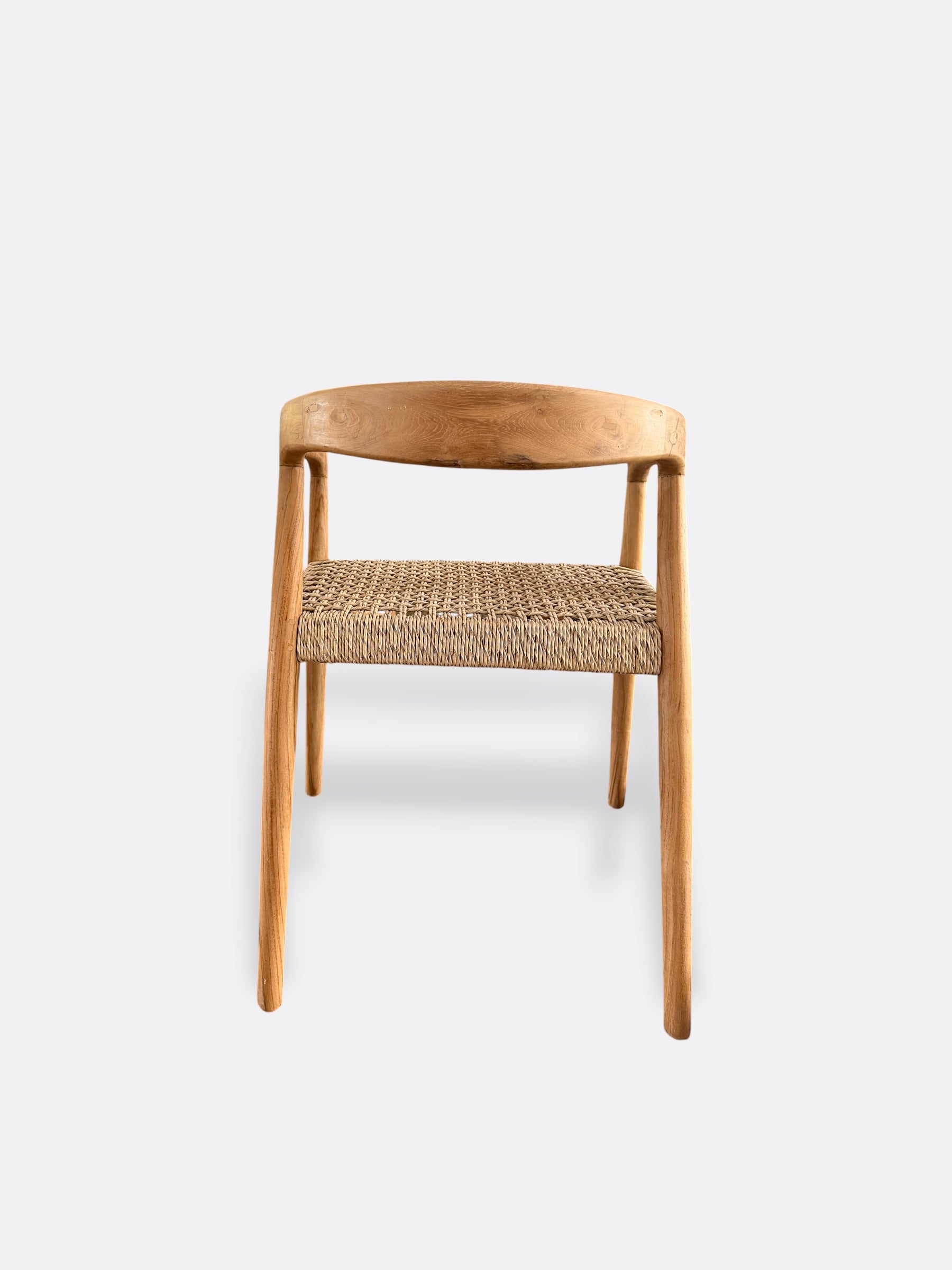 Chaise en teck et cannage en rotin — Kanoa