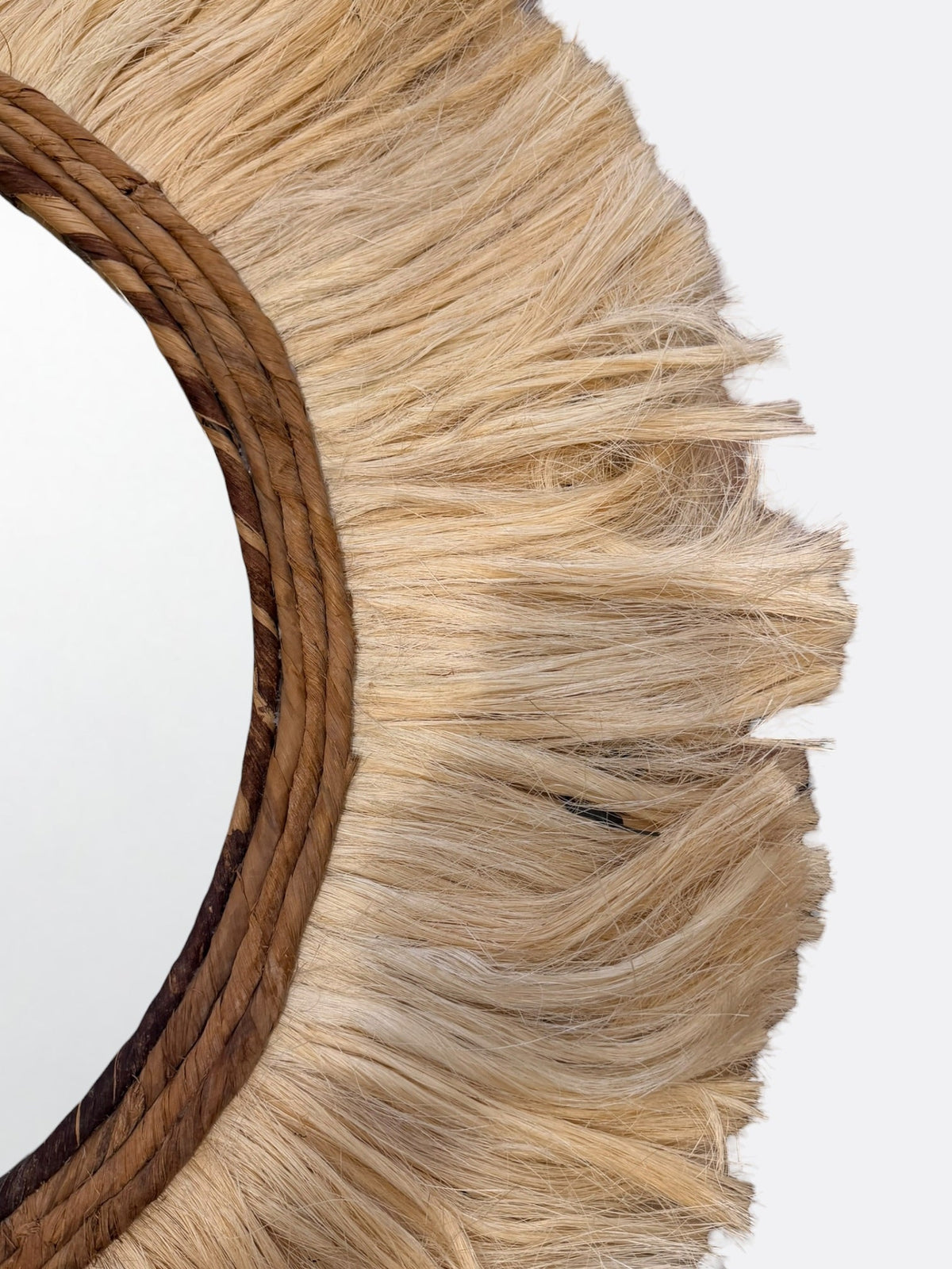 Miroir Senja - détail du tressage en jute