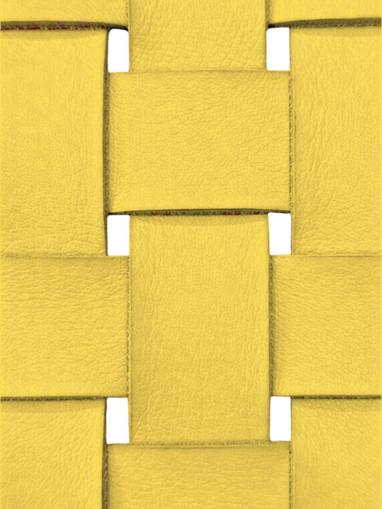 Chaise basse en teck et cuir tressé — Sina jaune