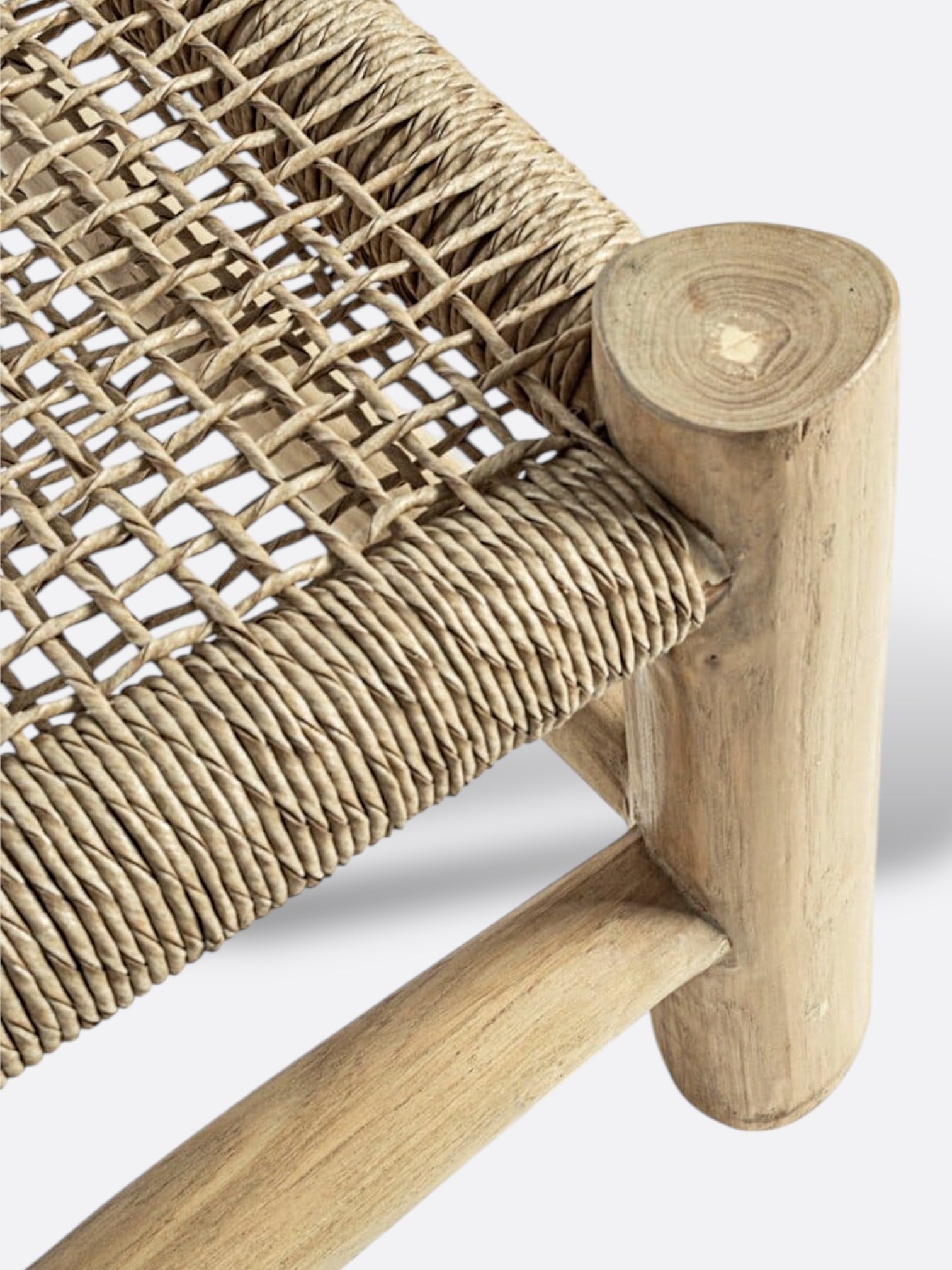 Bain de soleil en bois de teck et osier - Osie Cosy