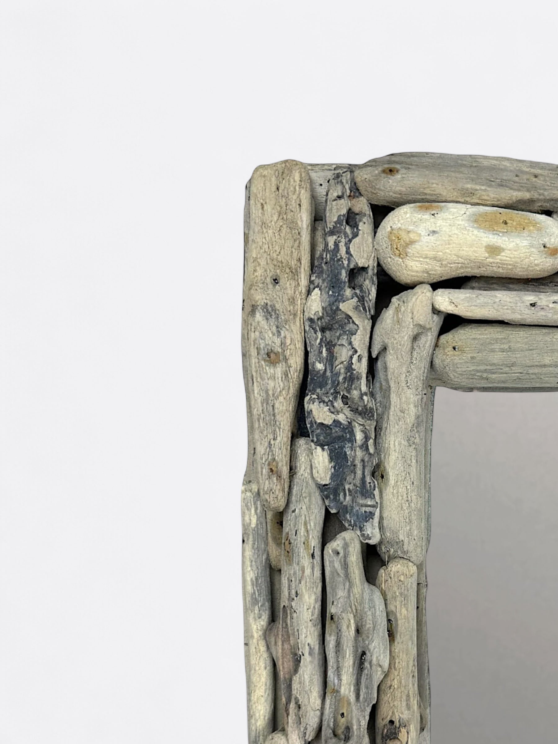 Miroir artisanal carré en bois flotté - Minum S