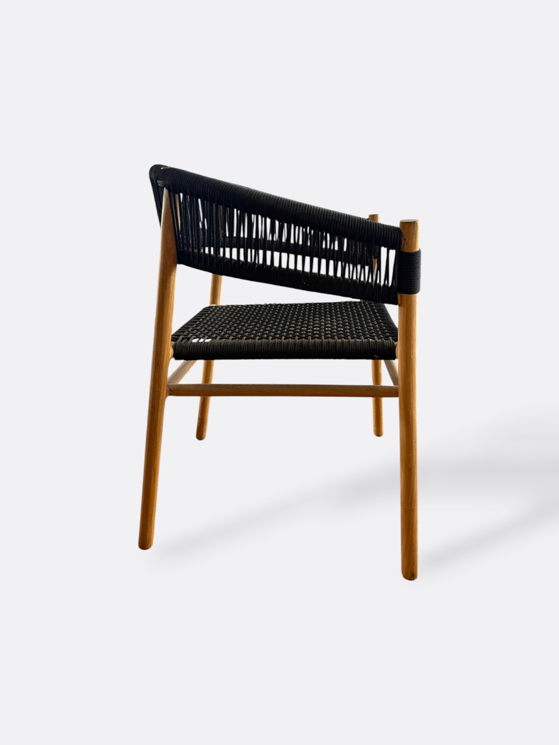 Chaise en teck et corde tressée - Soreya noire