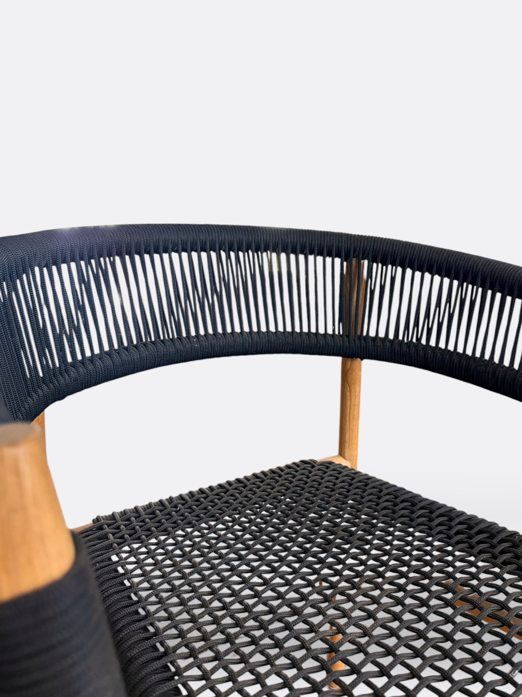 Chaise en teck et corde tressée - Soreya noire