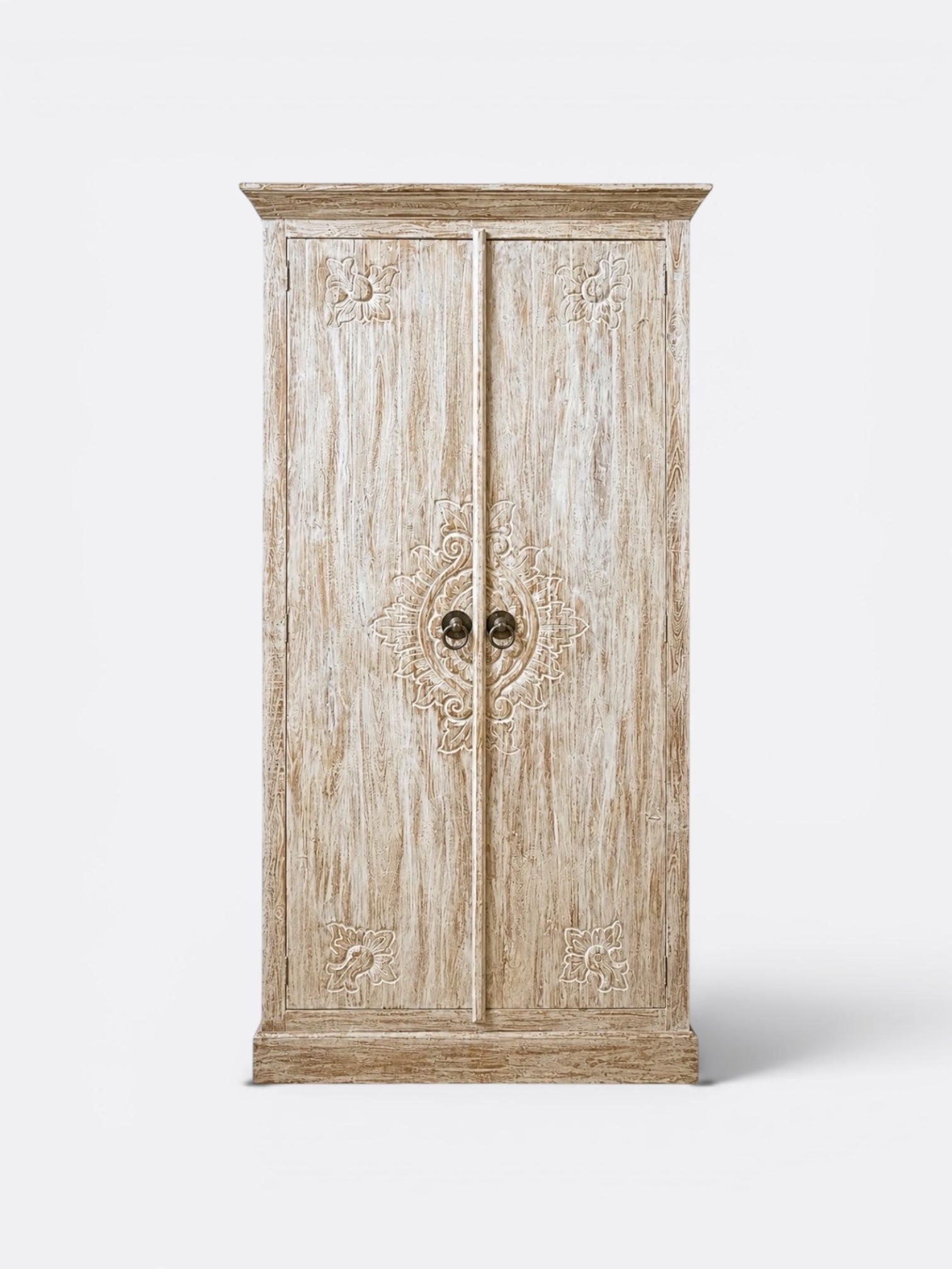 Armoire artisanale en teck blanchi – Bumi